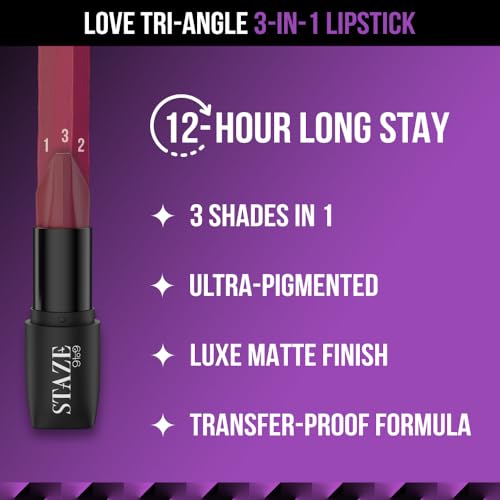 12 H Love Tri-Angle 3 In 1 Matte Lipstick