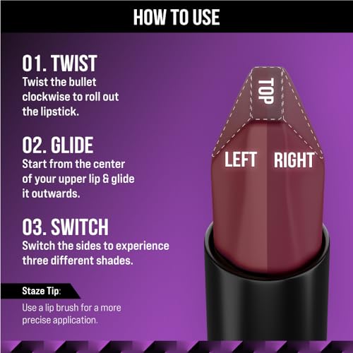 12 H Love Tri-Angle 3 In 1 Matte Lipstick