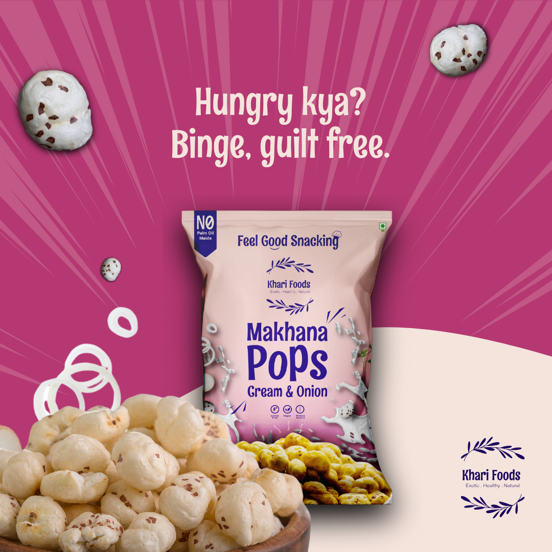 Premium Flavoured Makhana Crunchy & Roasted Makhana Pops (Cream & Onion)