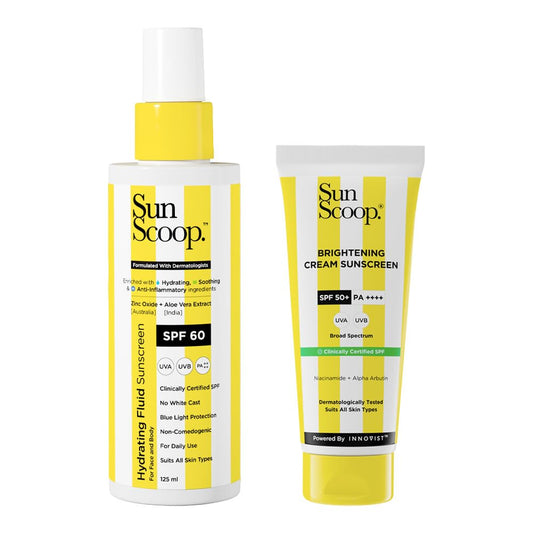 Hydrating Fluid & Brightening Sunscreen Combo SPF 60 PA+++ & SPF 50 PA++++