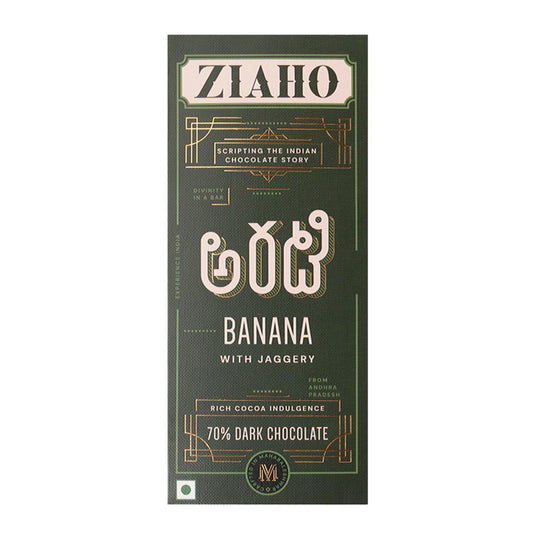 Banana with Jaggery Chocolate 70% Dark Chocolate Bar