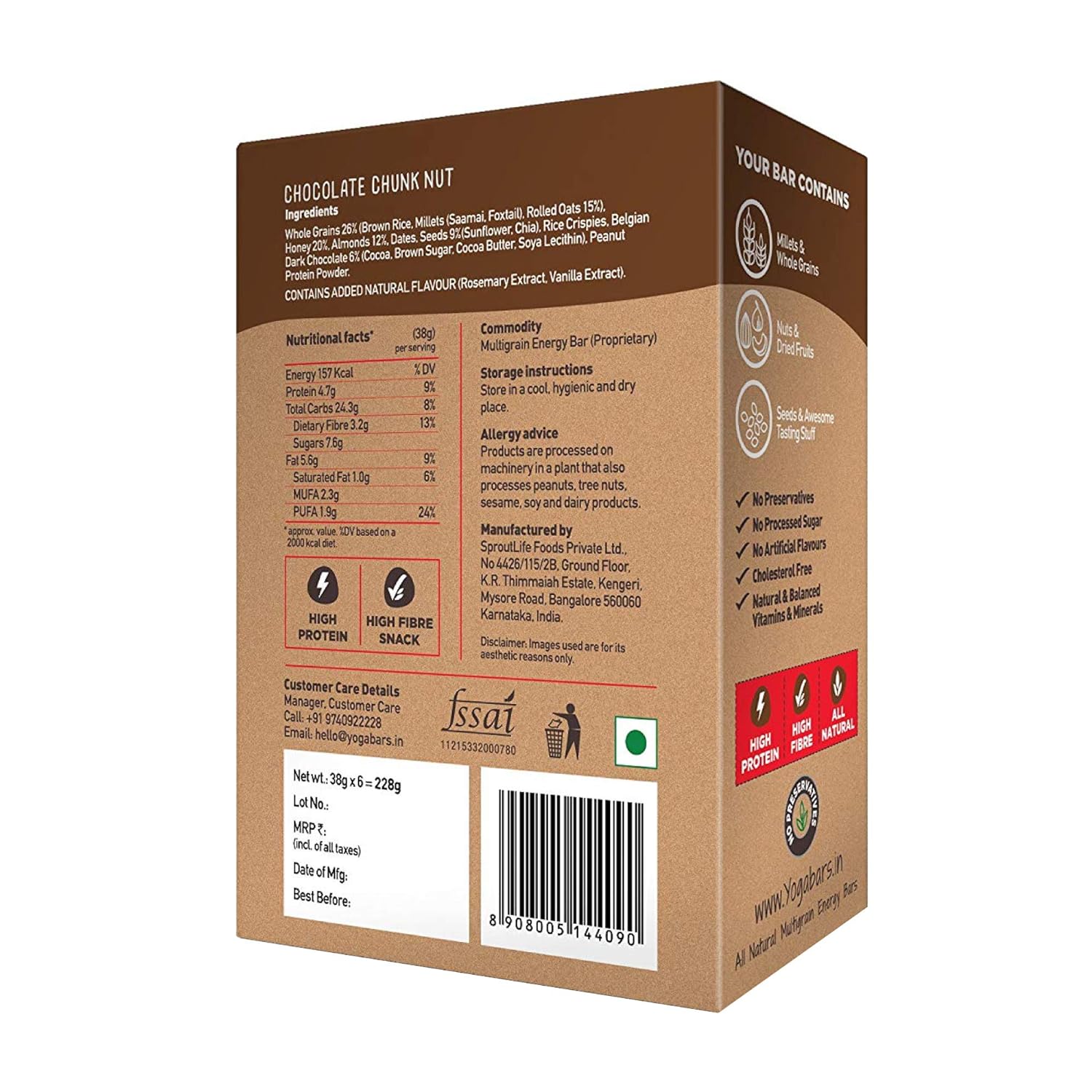 Energy Bars Chocolate Chunk Box