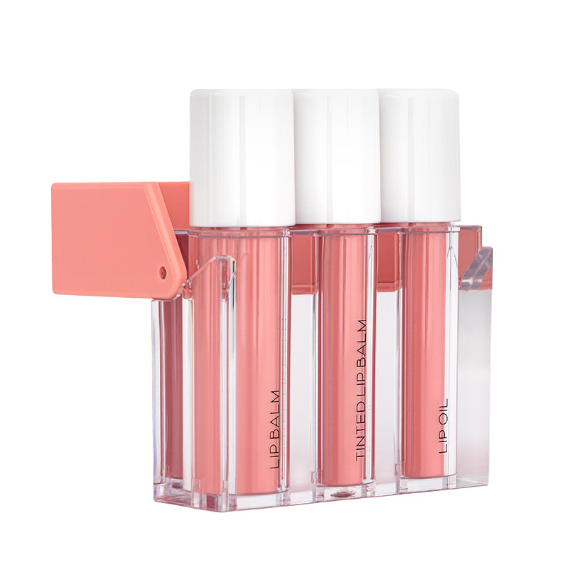 Korean AM Lip Care: Moisturizing Balm, Hydrating Oil & Tinted Balm
