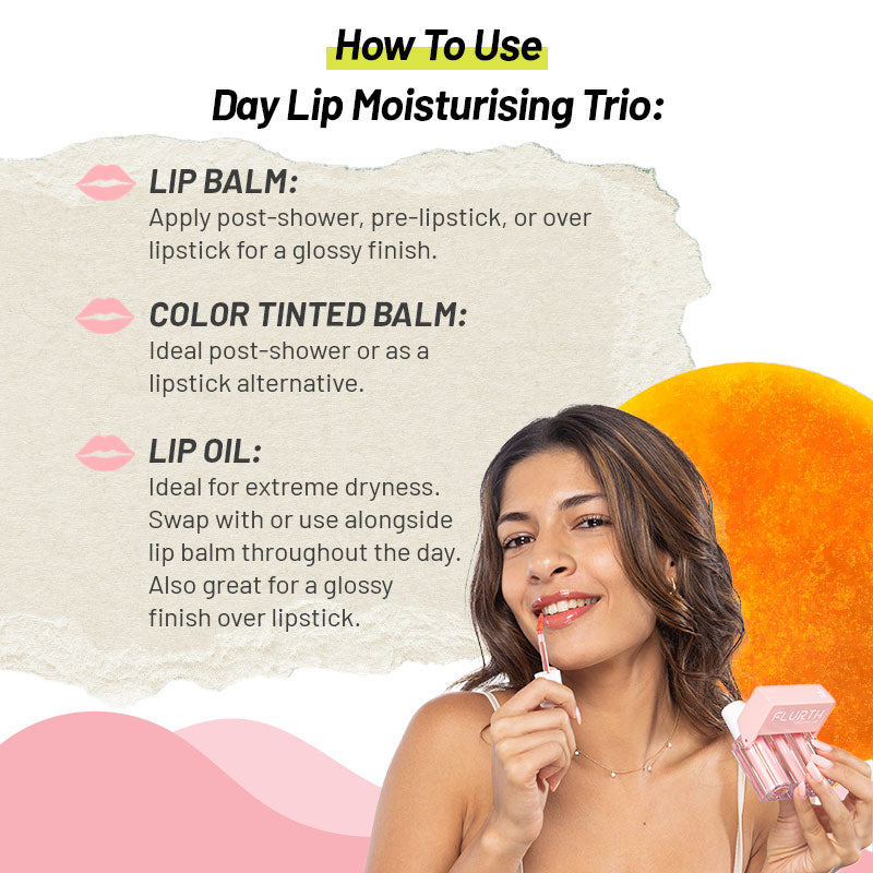 Korean AM Lip Care: Moisturizing Balm, Hydrating Oil & Tinted Balm