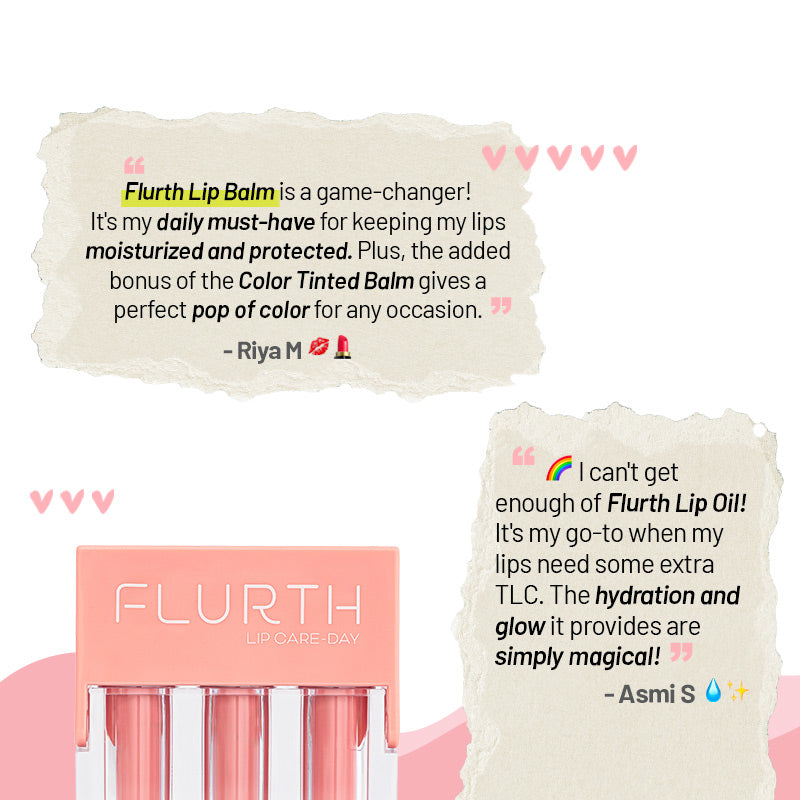 Korean AM Lip Care: Moisturizing Balm, Hydrating Oil & Tinted Balm