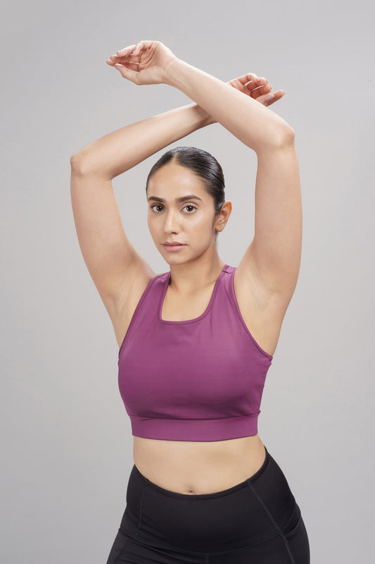 Deep Purple Racerback Active Bra