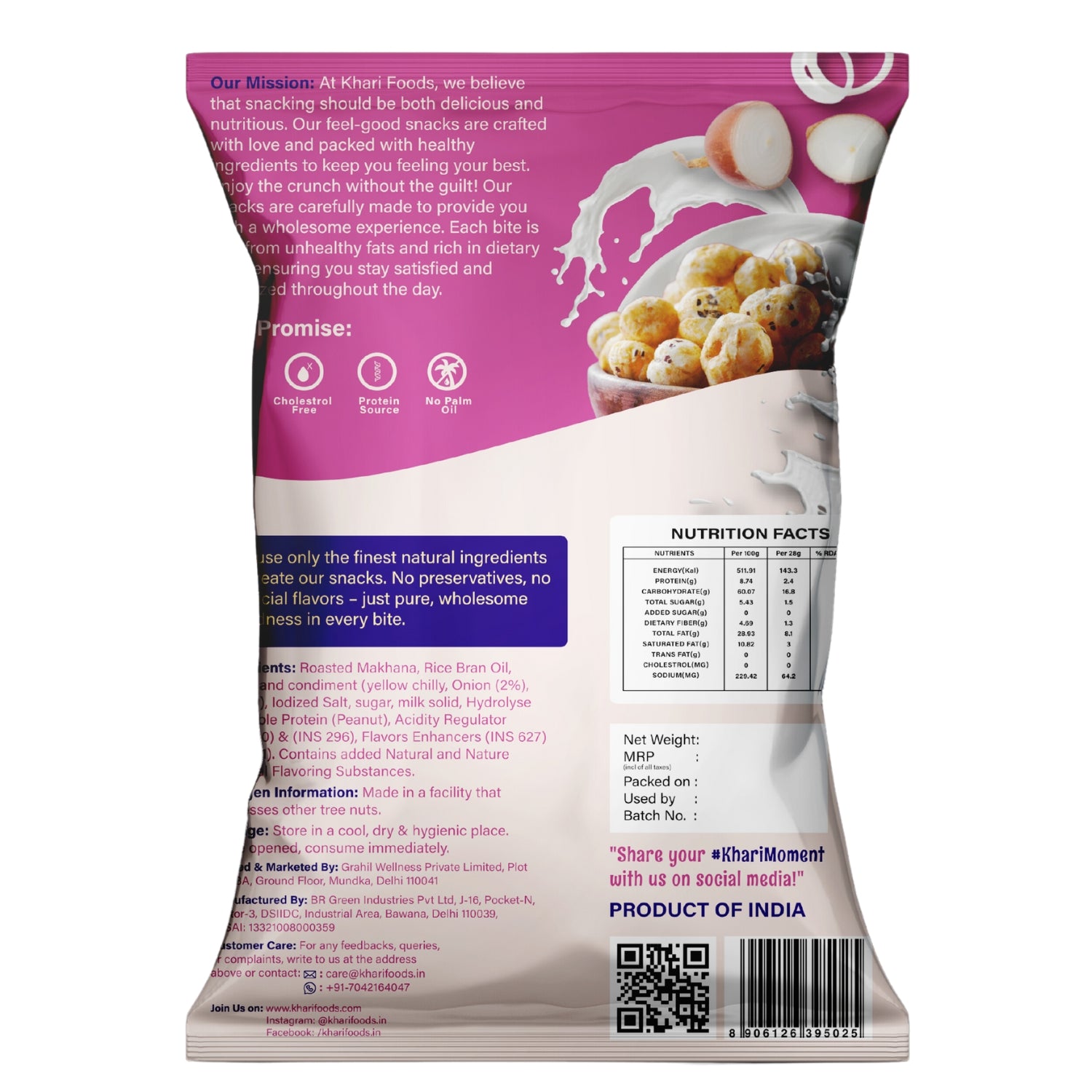 Premium Flavoured Makhana Crunchy & Roasted Makhana Pops (Cream & Onion)