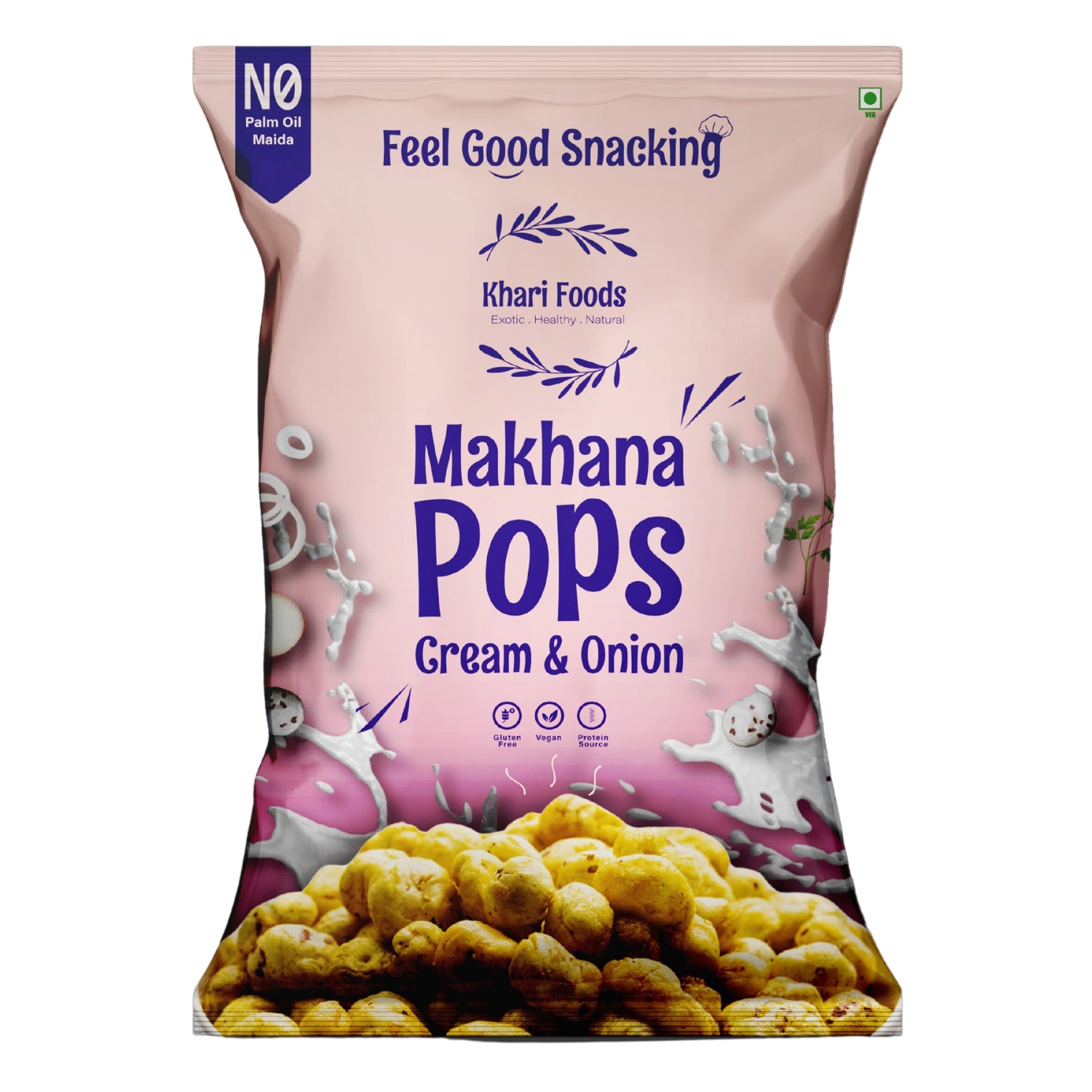 Premium Flavoured Makhana Crunchy & Roasted Makhana Pops (Cream & Onion)