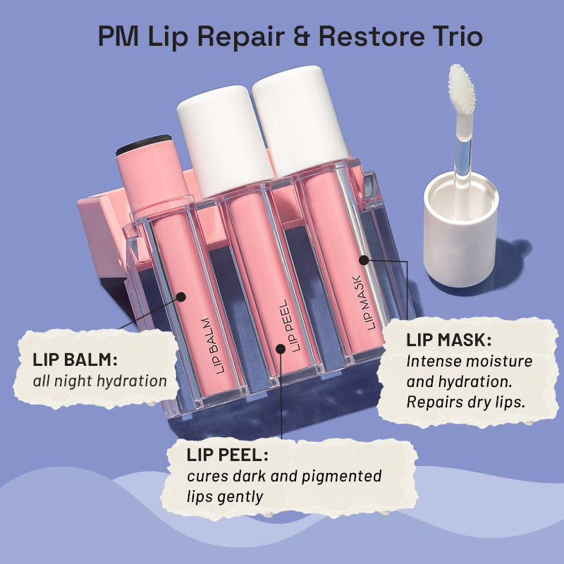 Korean PM Lip Repair Trio: Hydrating Balm, Lip Peel & Moisturizing Mask