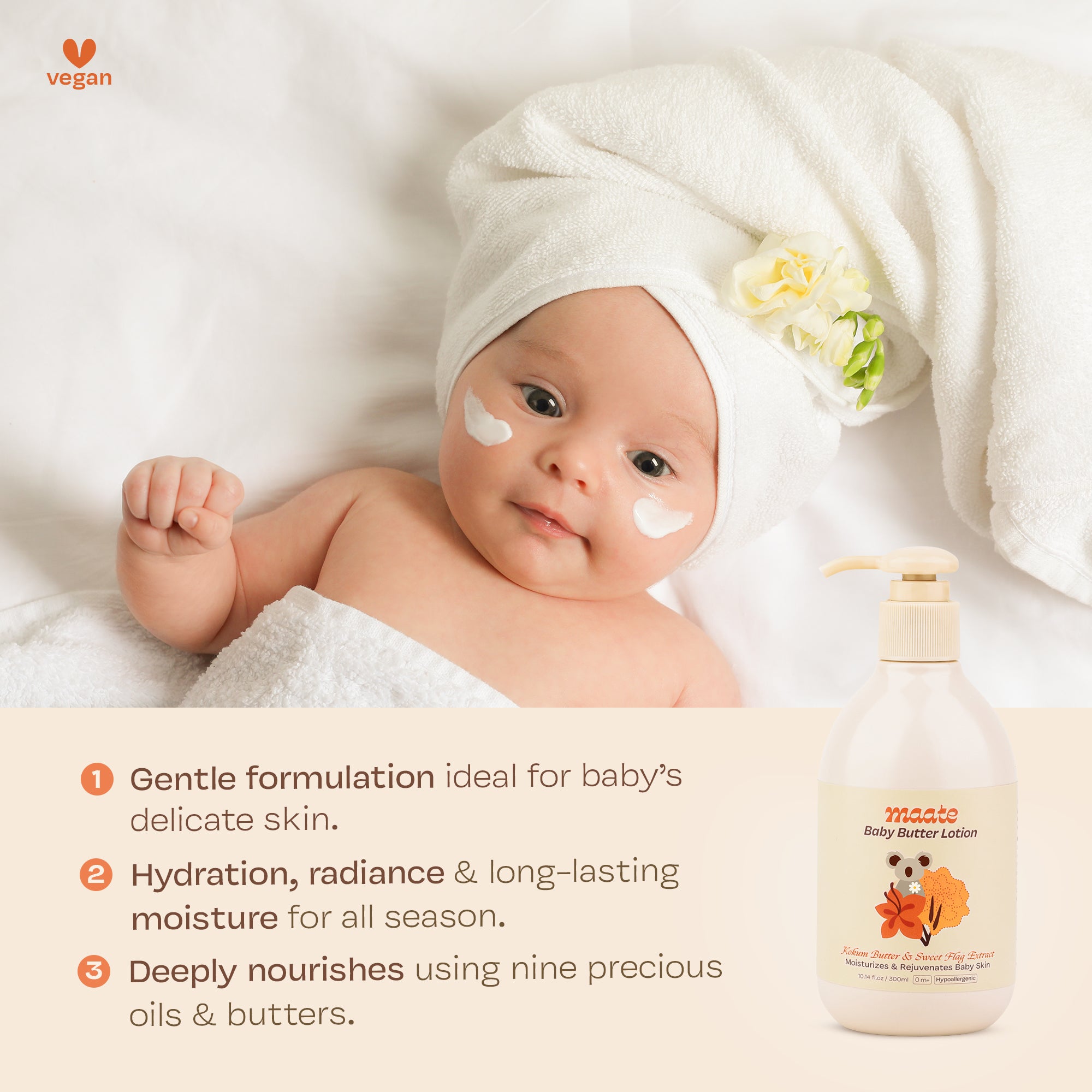 Pure Kokum Butter & Sweet Flag Extract Baby Body Lotion