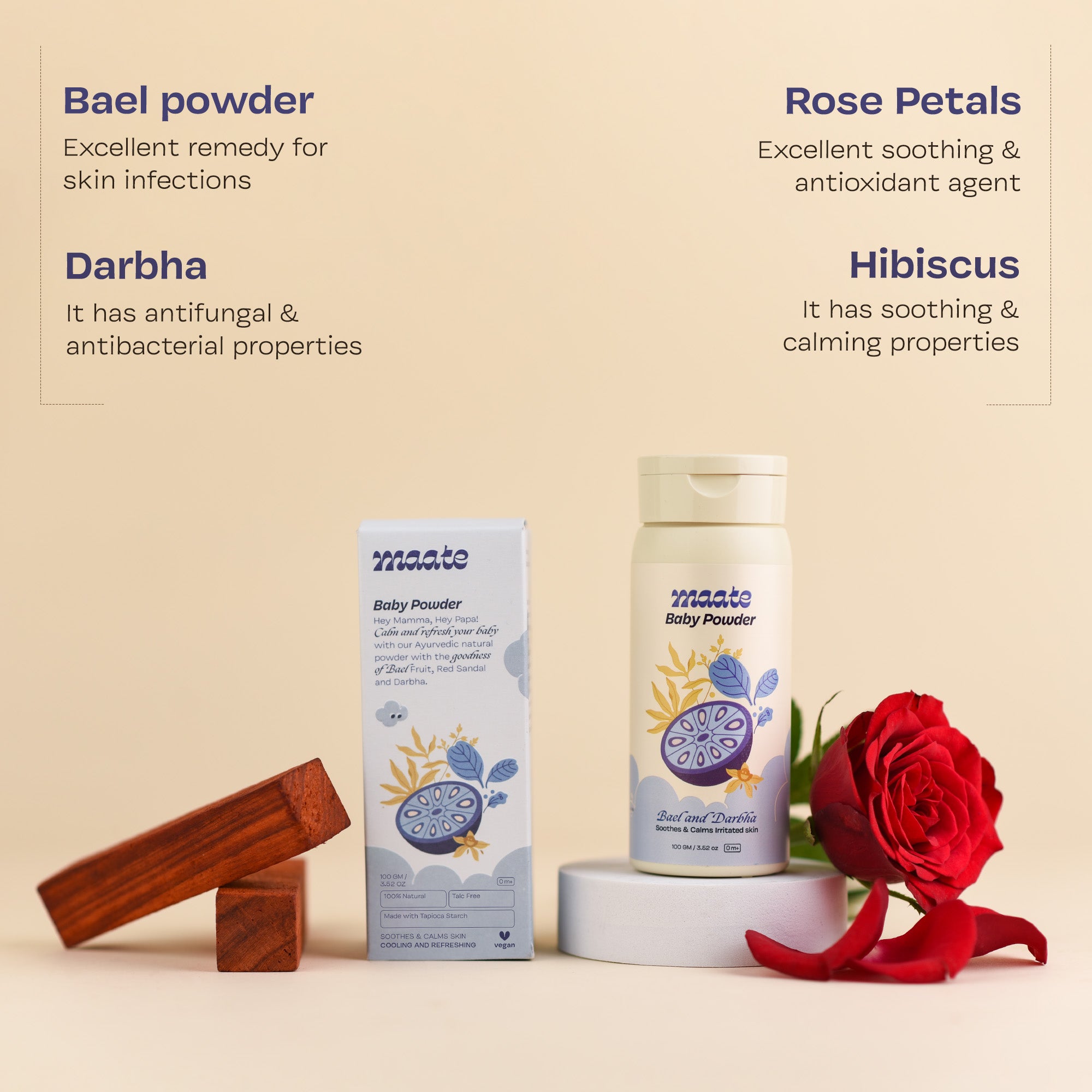 Talc Free Ayurvedic Baby Powder