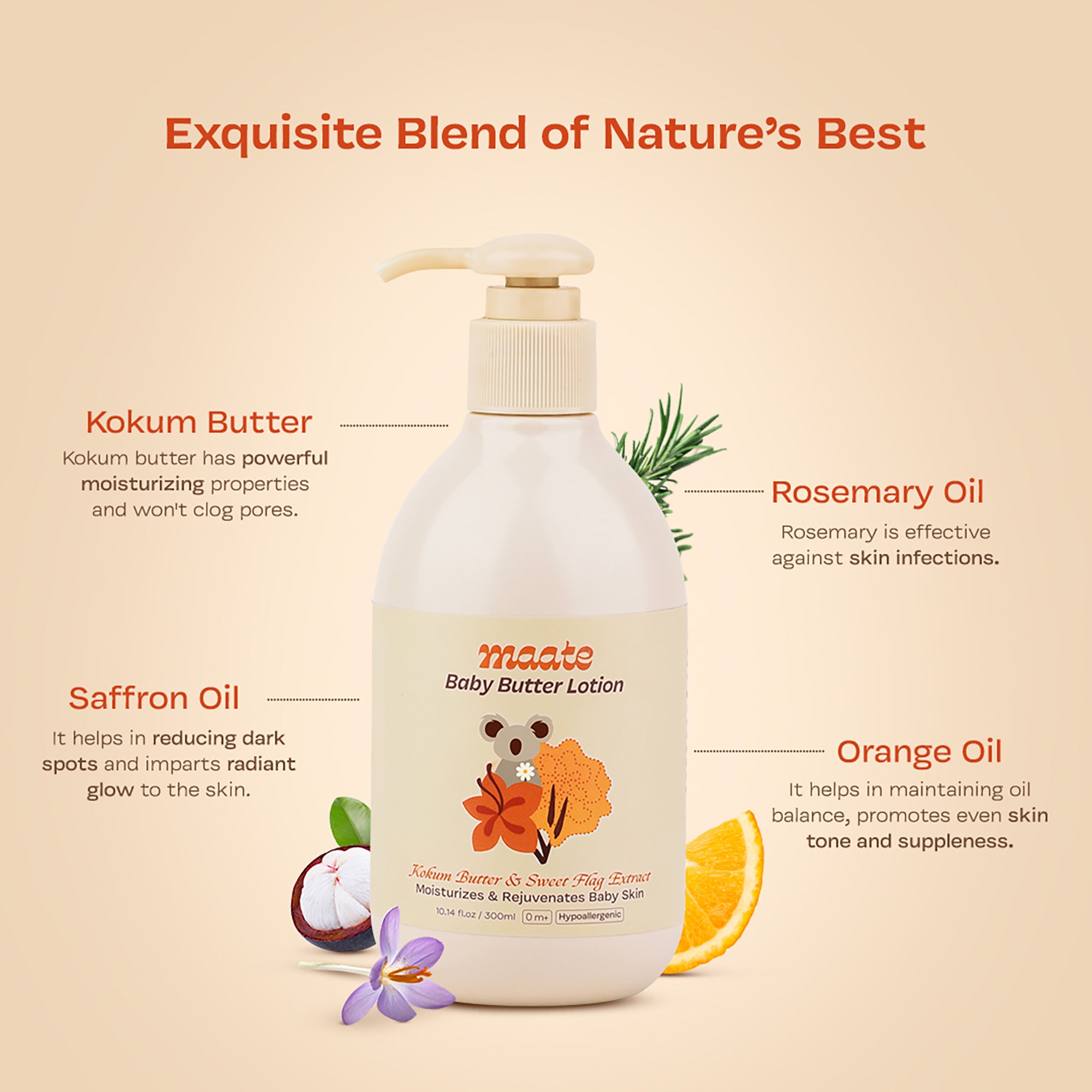 Pure Kokum Butter & Sweet Flag Extract Baby Body Lotion