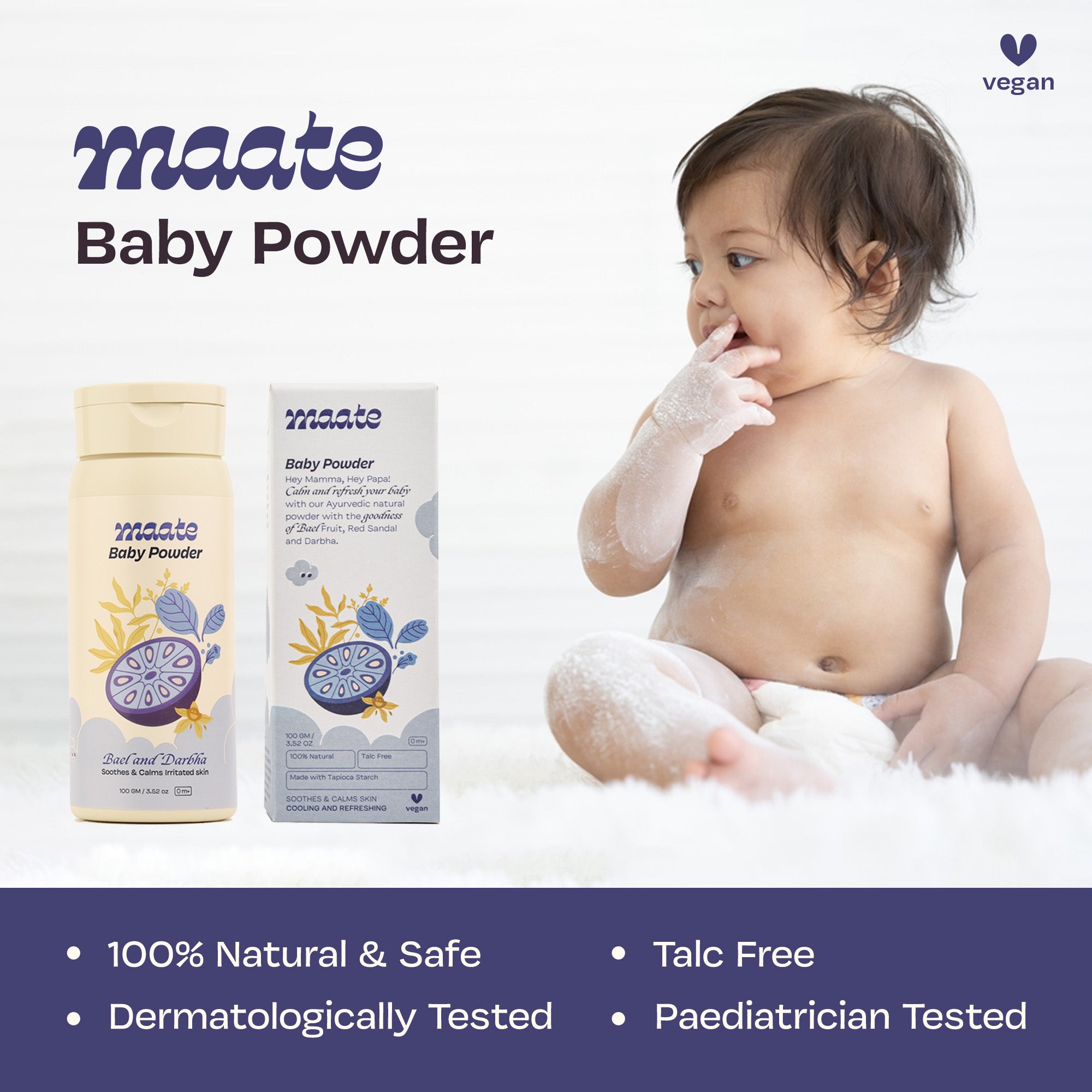 Talc Free Ayurvedic Baby Powder