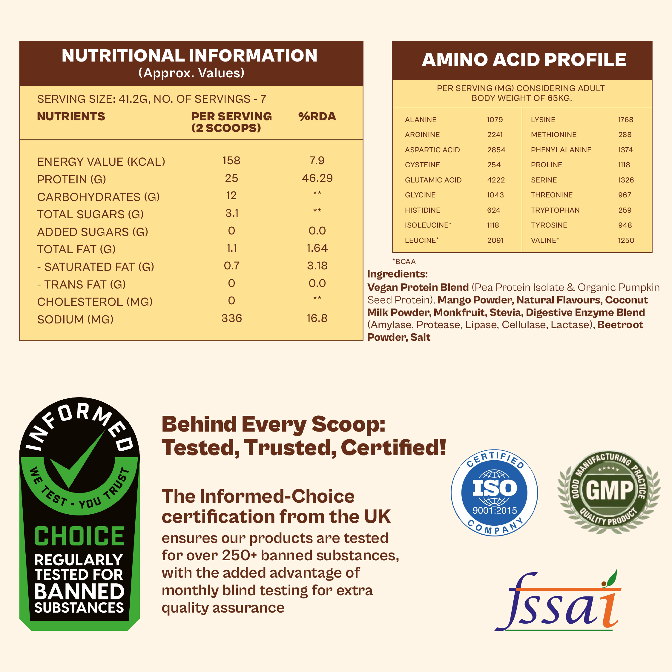 Mango Natural Plant Protein Powder