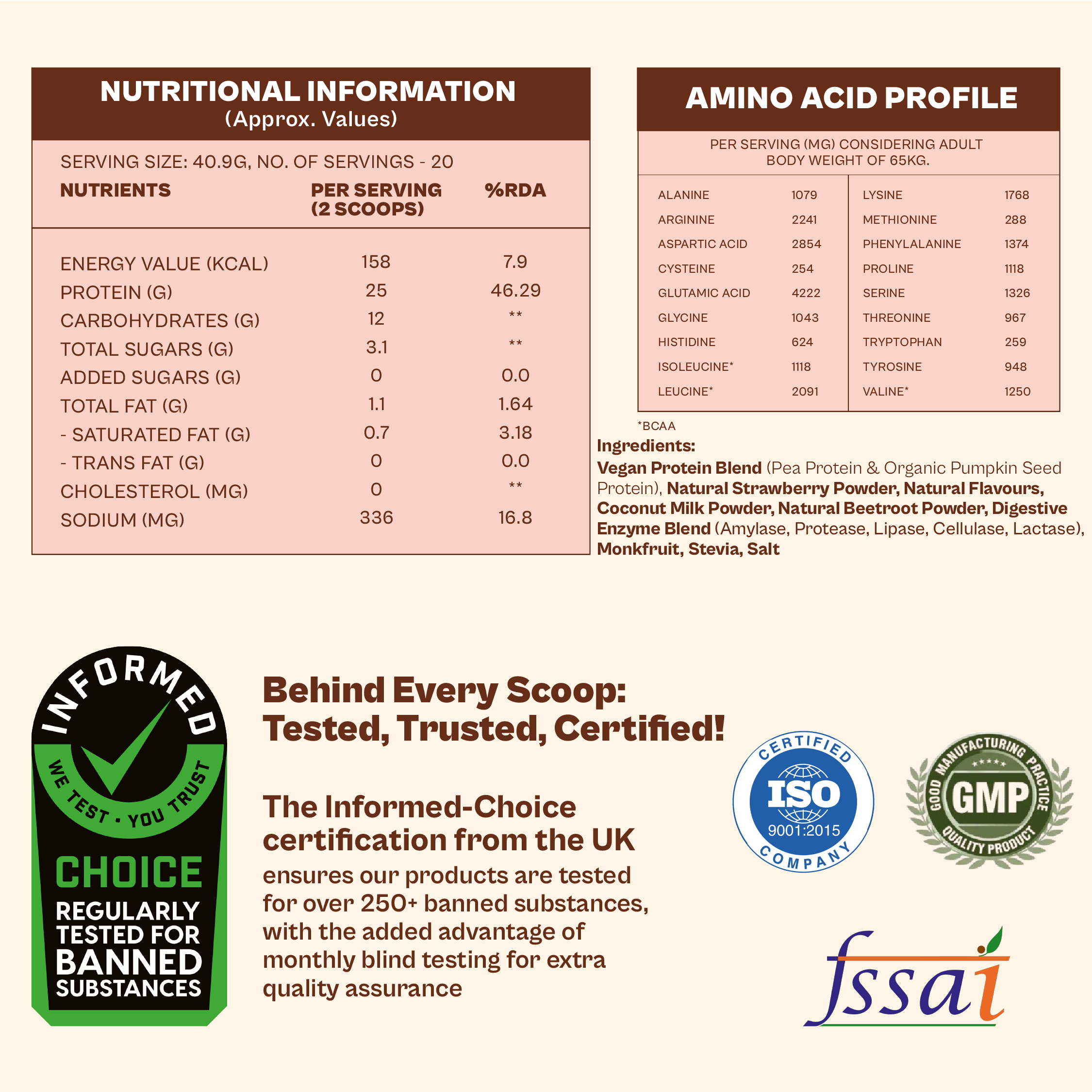 Strawberry Natural Plant Protein Powder