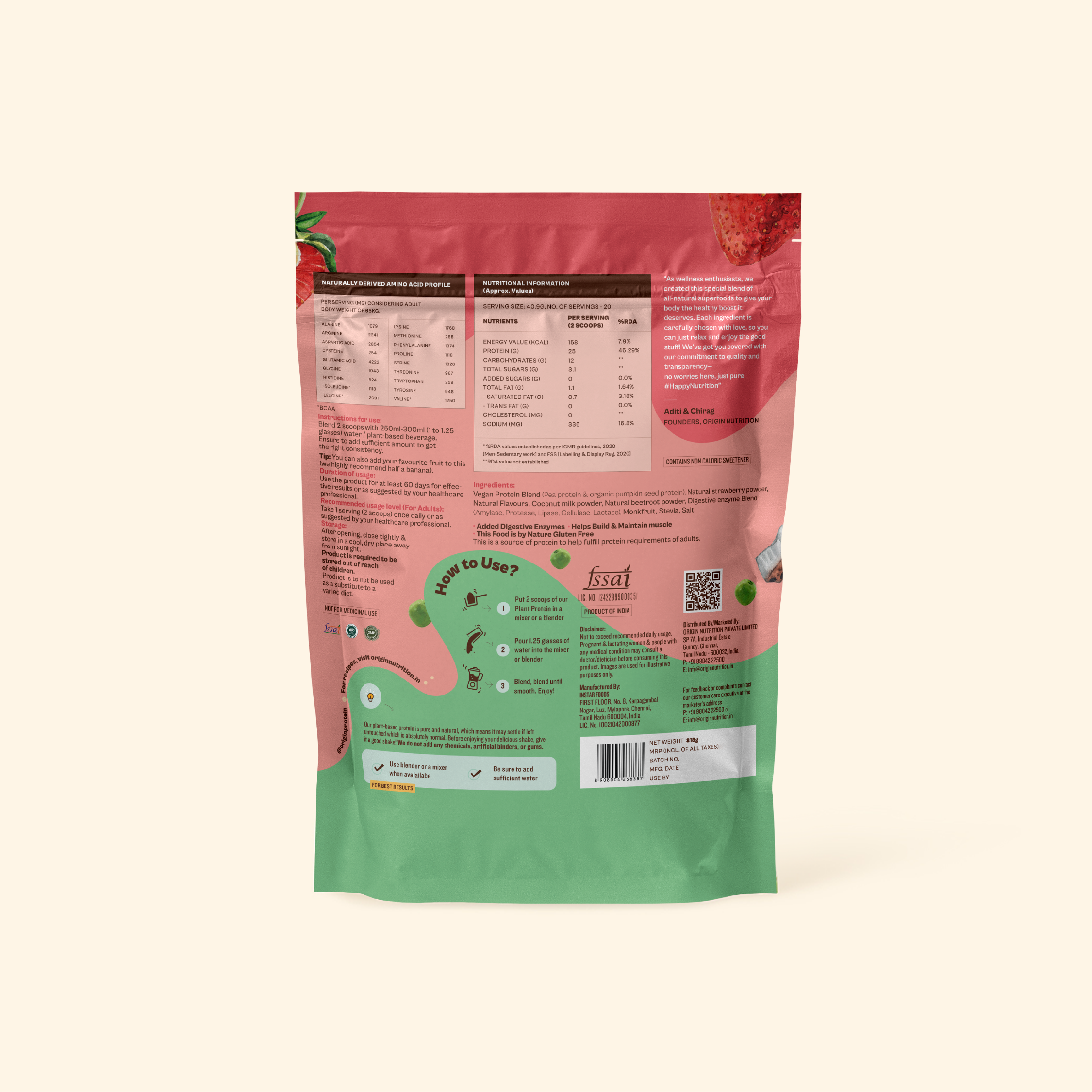 Strawberry Natural Plant Protein Powder