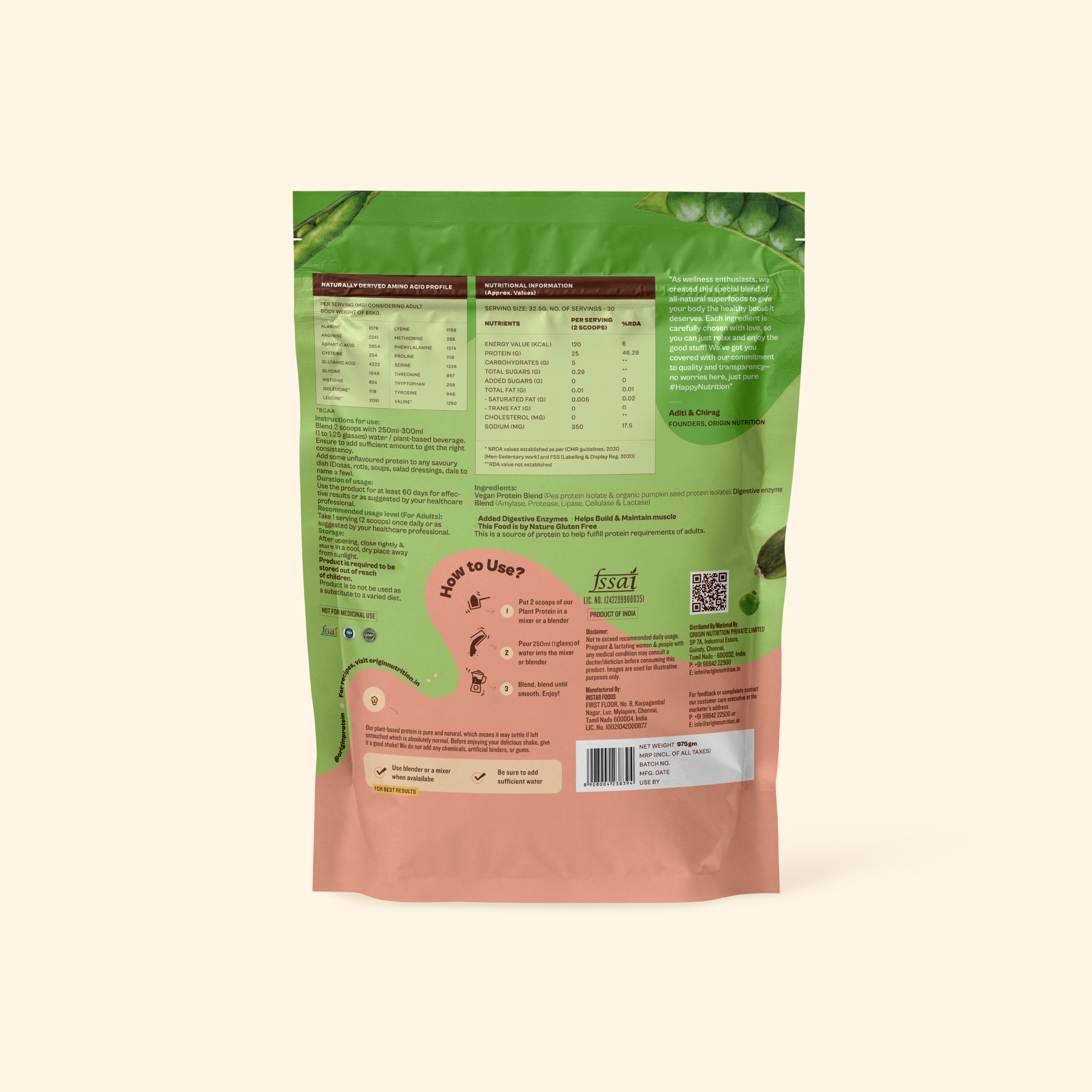 Unflavoured Natural Plant Protein Powder