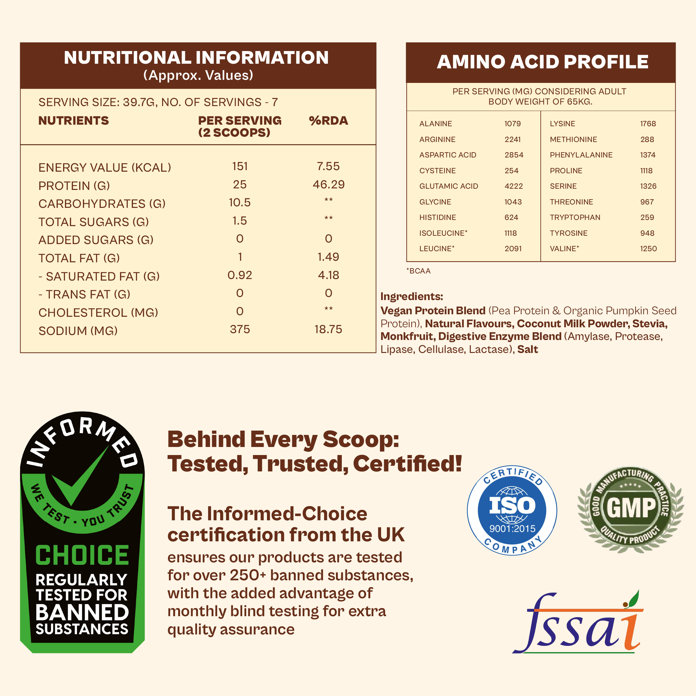 Vanilla Natural Plant Protein Powder