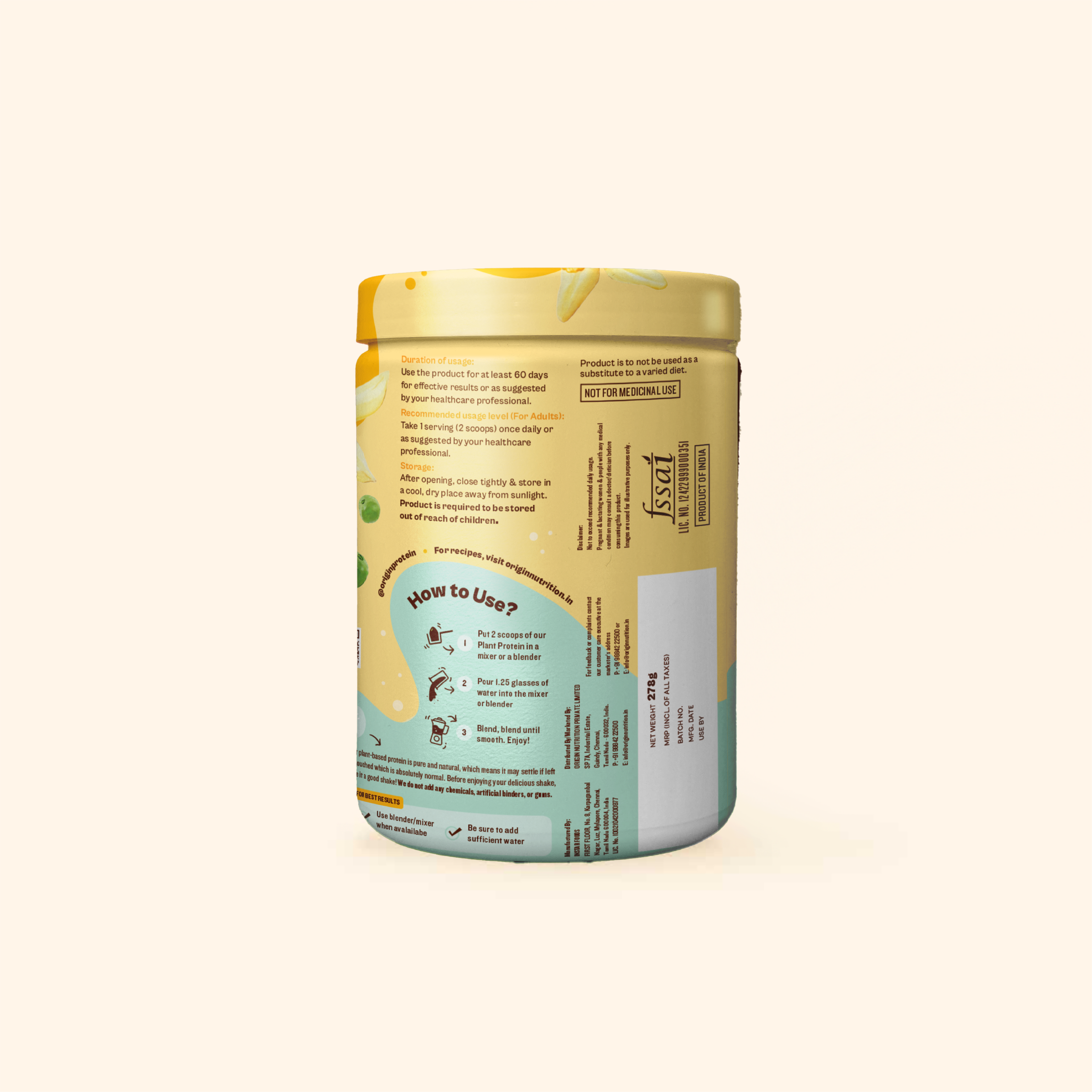 Vanilla Natural Plant Protein Powder