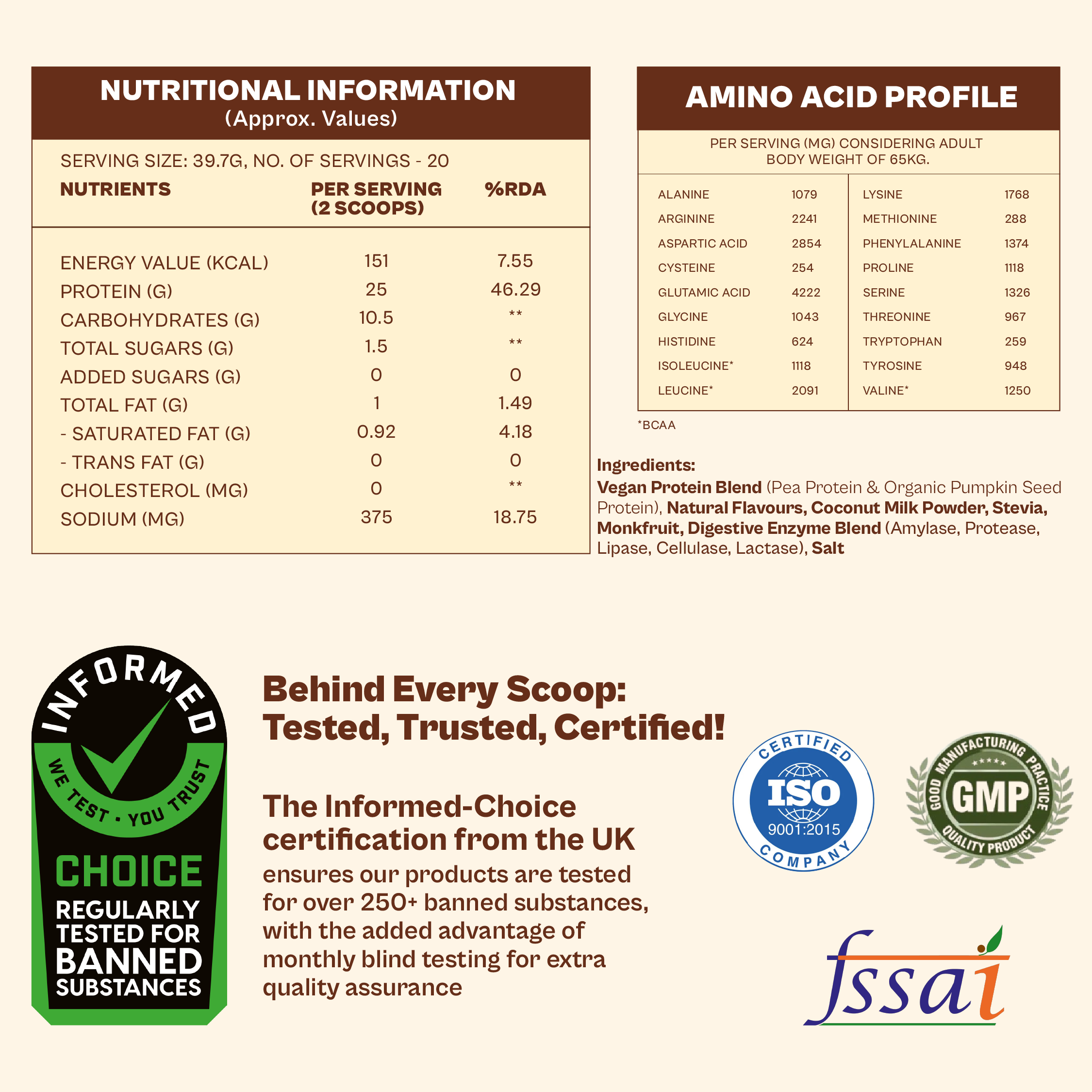 Vanilla Natural Plant Protein Powder