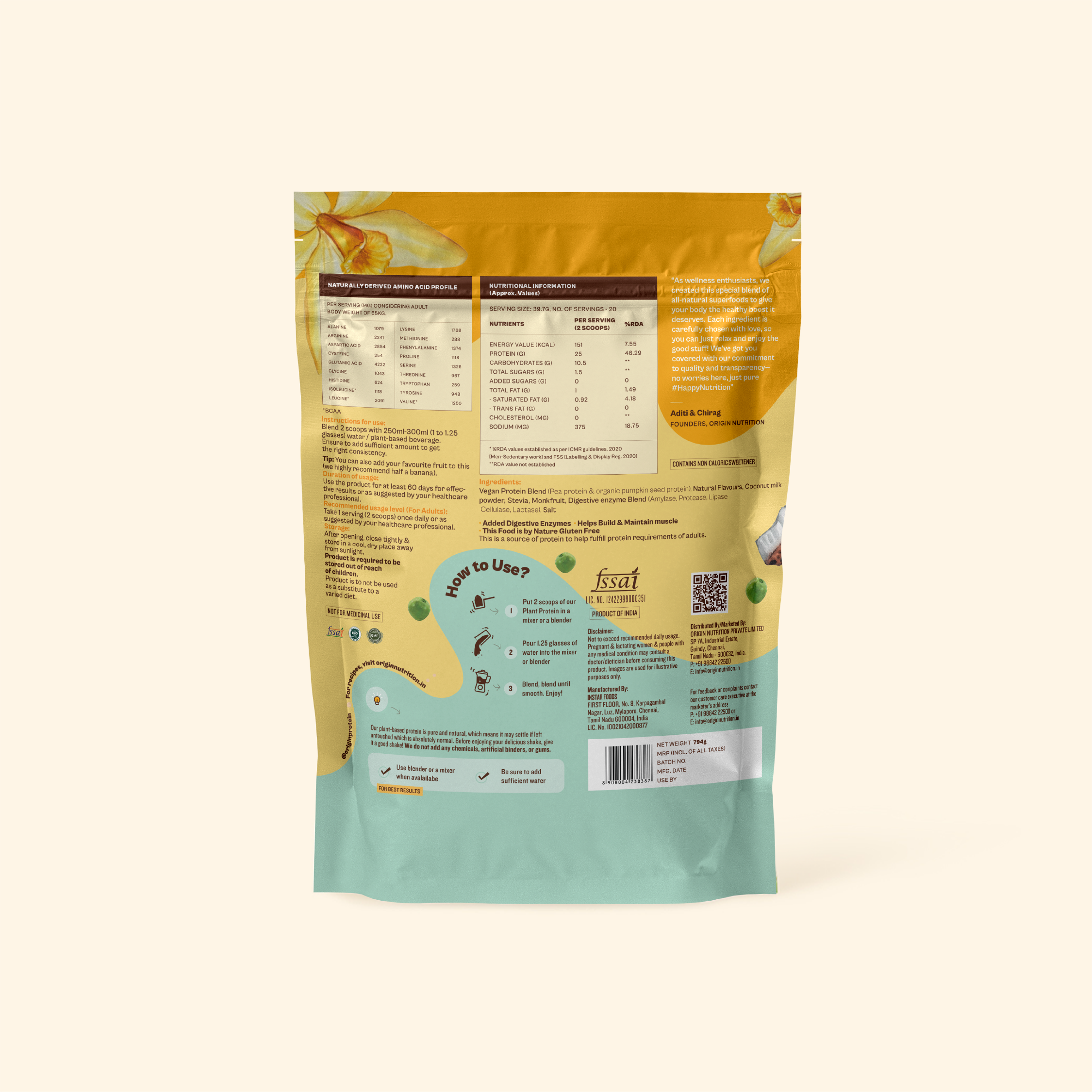 Vanilla Natural Plant Protein Powder