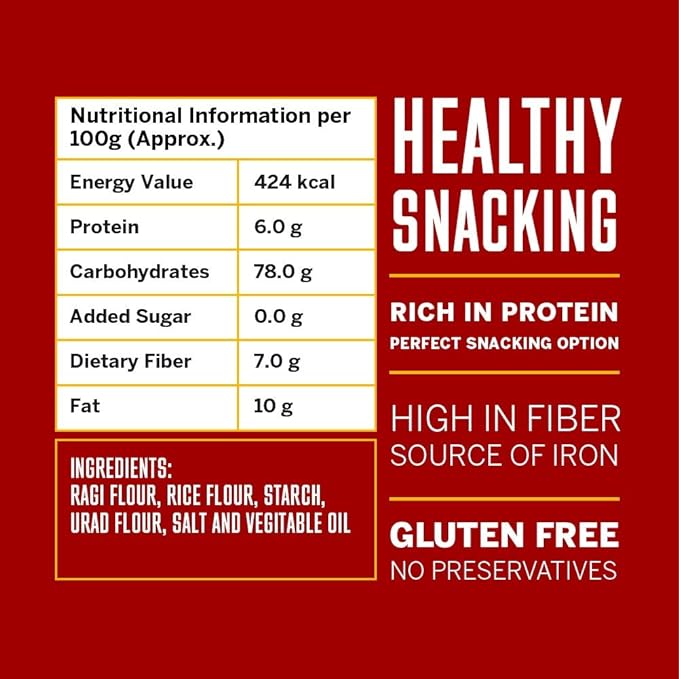 Spiced Ragi Chips (pack of 3)