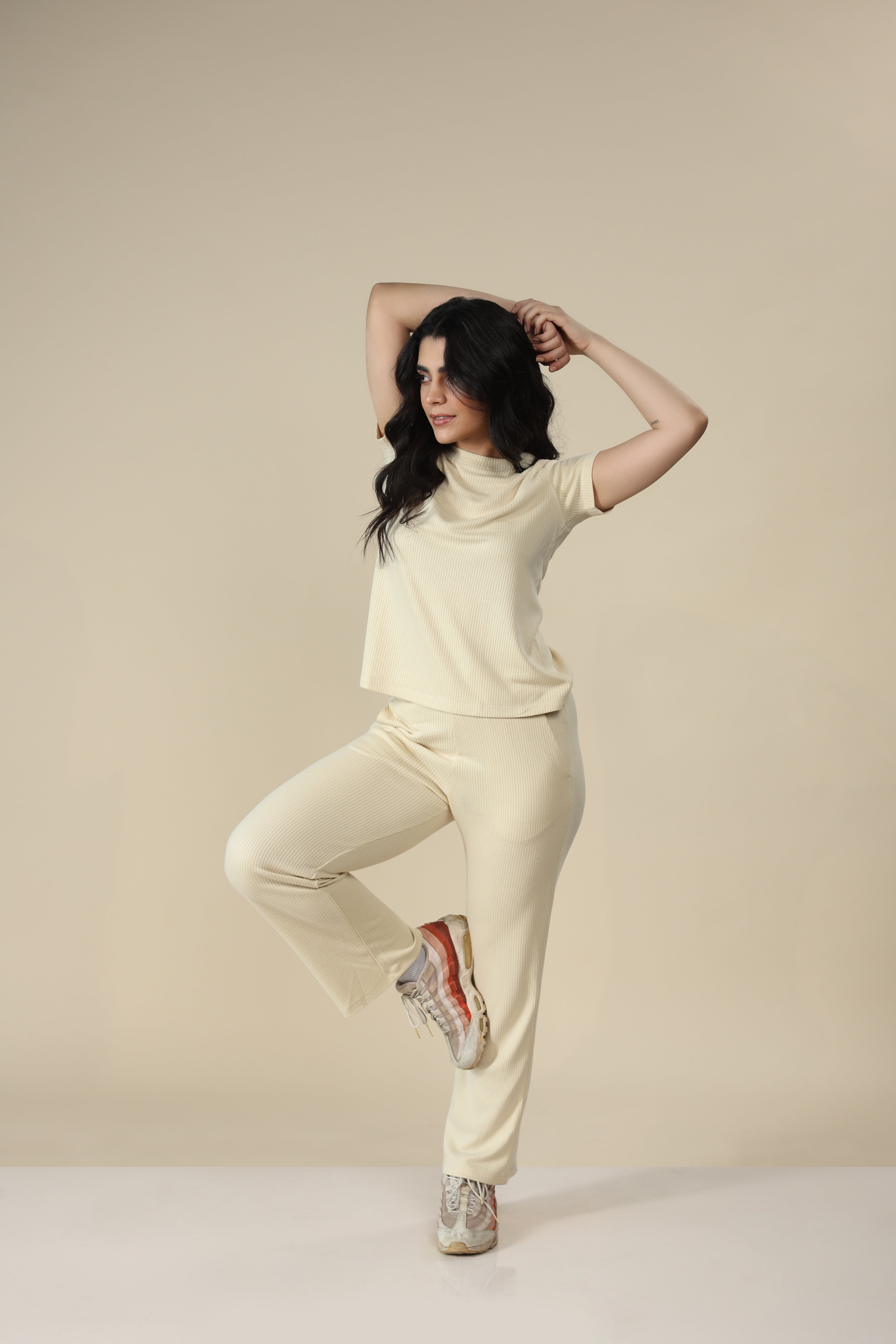 Sand Ribbed Lounge Pants