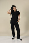 Carbon Black Ribbed Lounge Pants