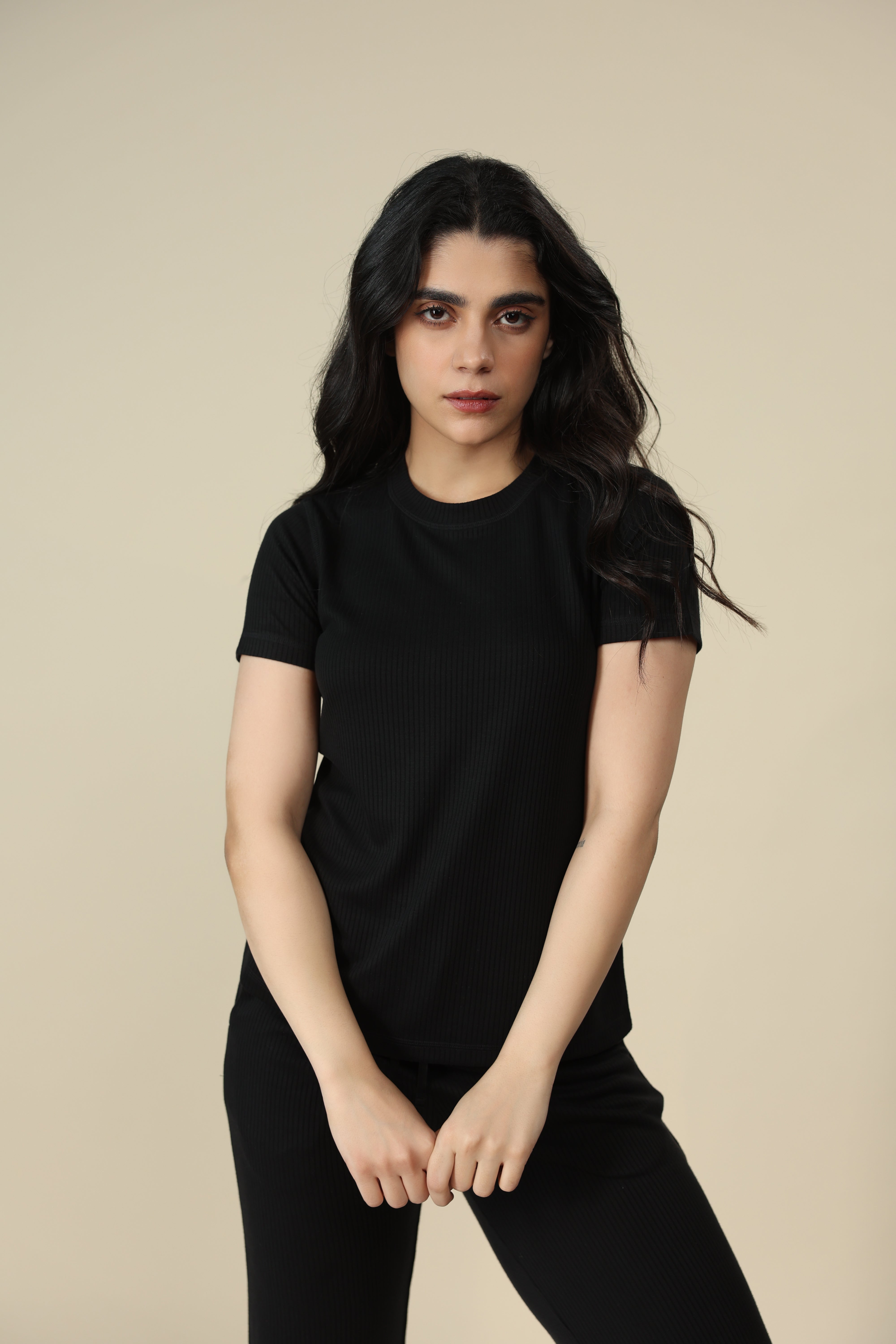 Carbon Black Ribbed Lounge Pants