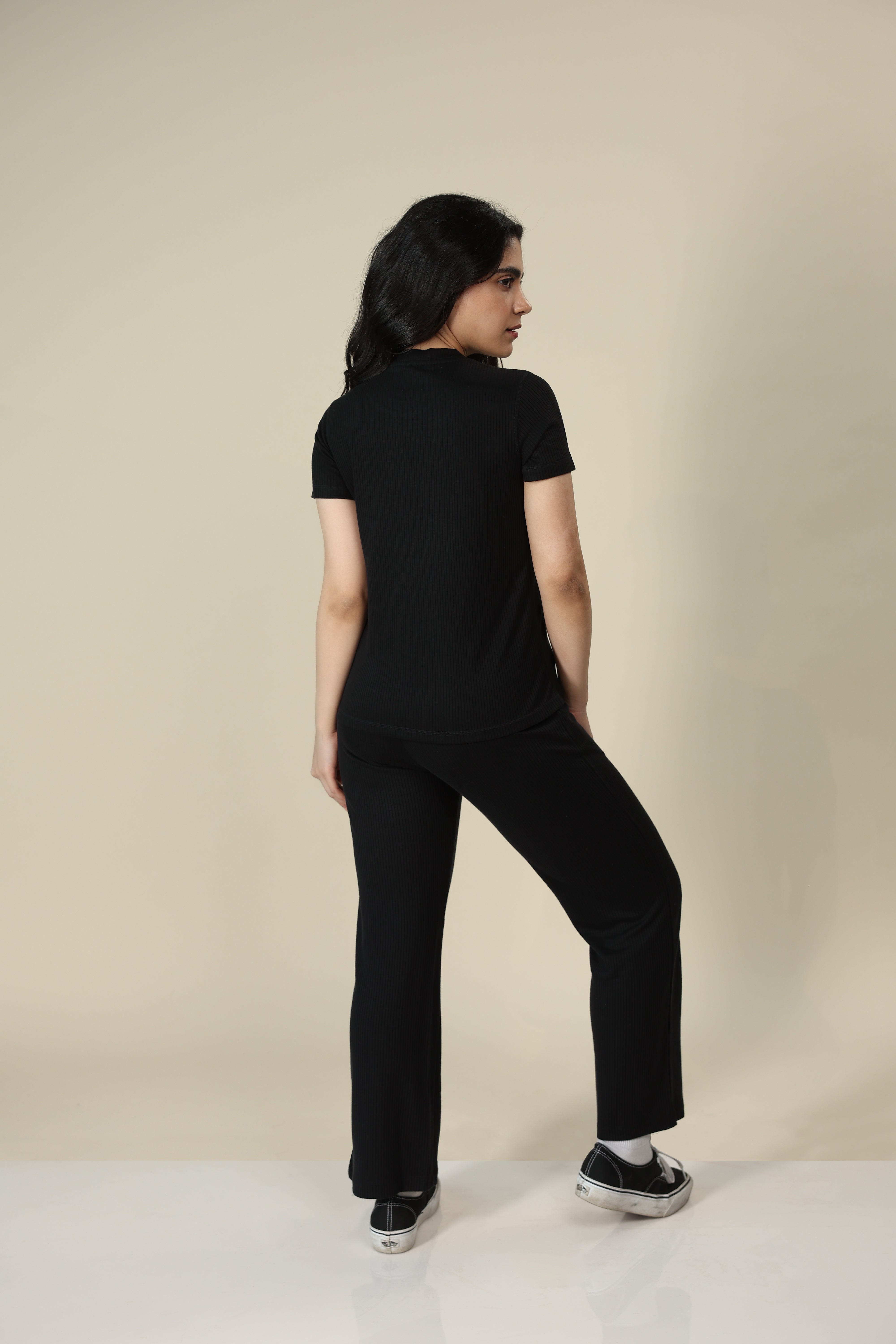Carbon Black Ribbed Lounge Pants