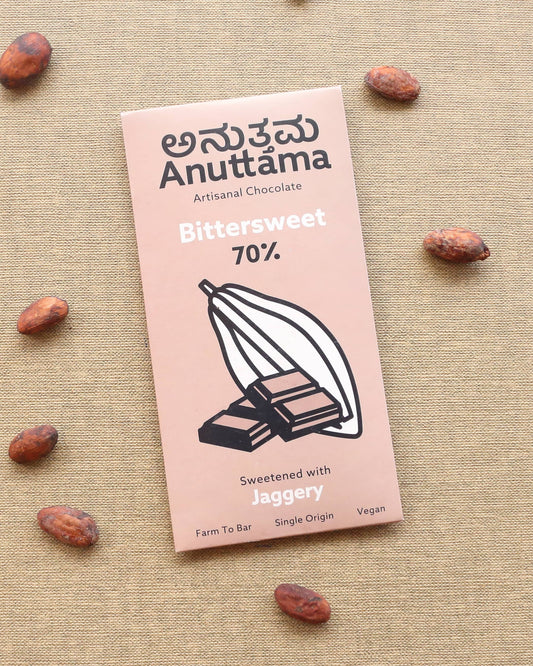 70% Cocoa |Bitter Sweet | Sweetened with Jaggery