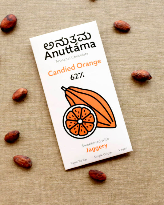 Candied Orange | 62% Cocoa | Sweetened with Jaggery