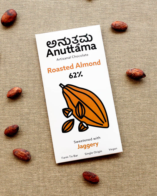 Roasted Almond | 62% Cocoa | Sweetened with Jaggery