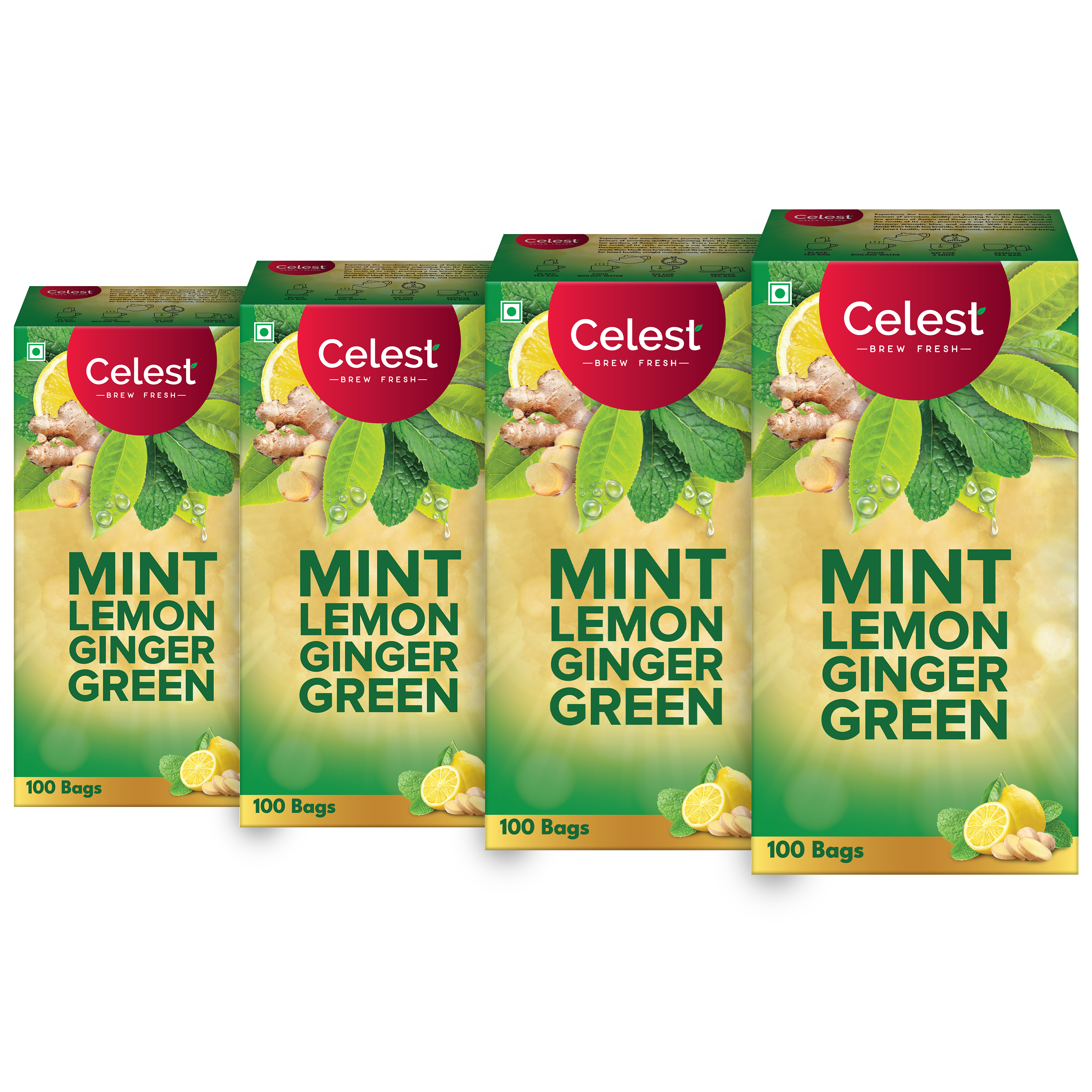 Celest Mint Lemon Ginger Green Tea Bags