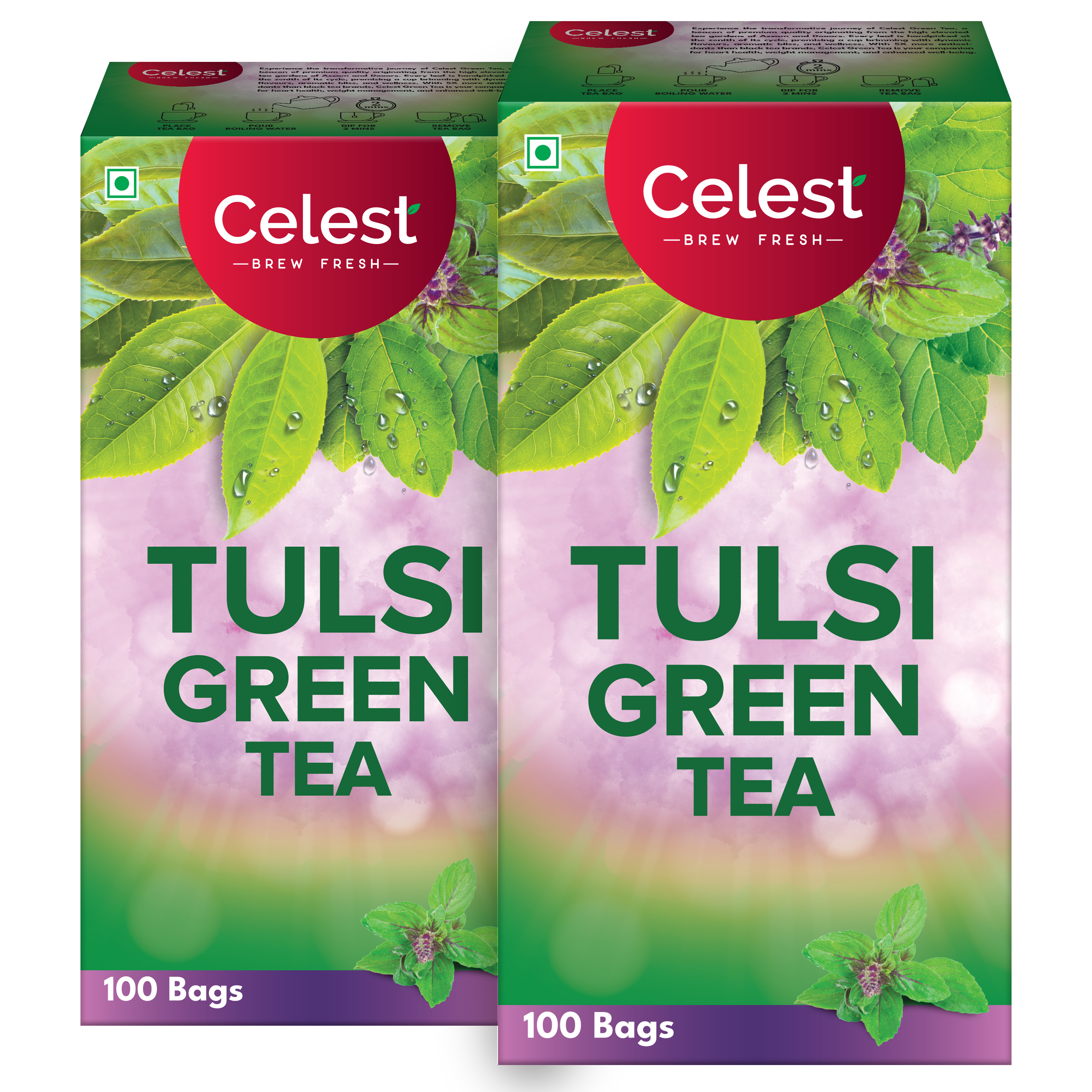 Celest Tulsi Green Tea Bags