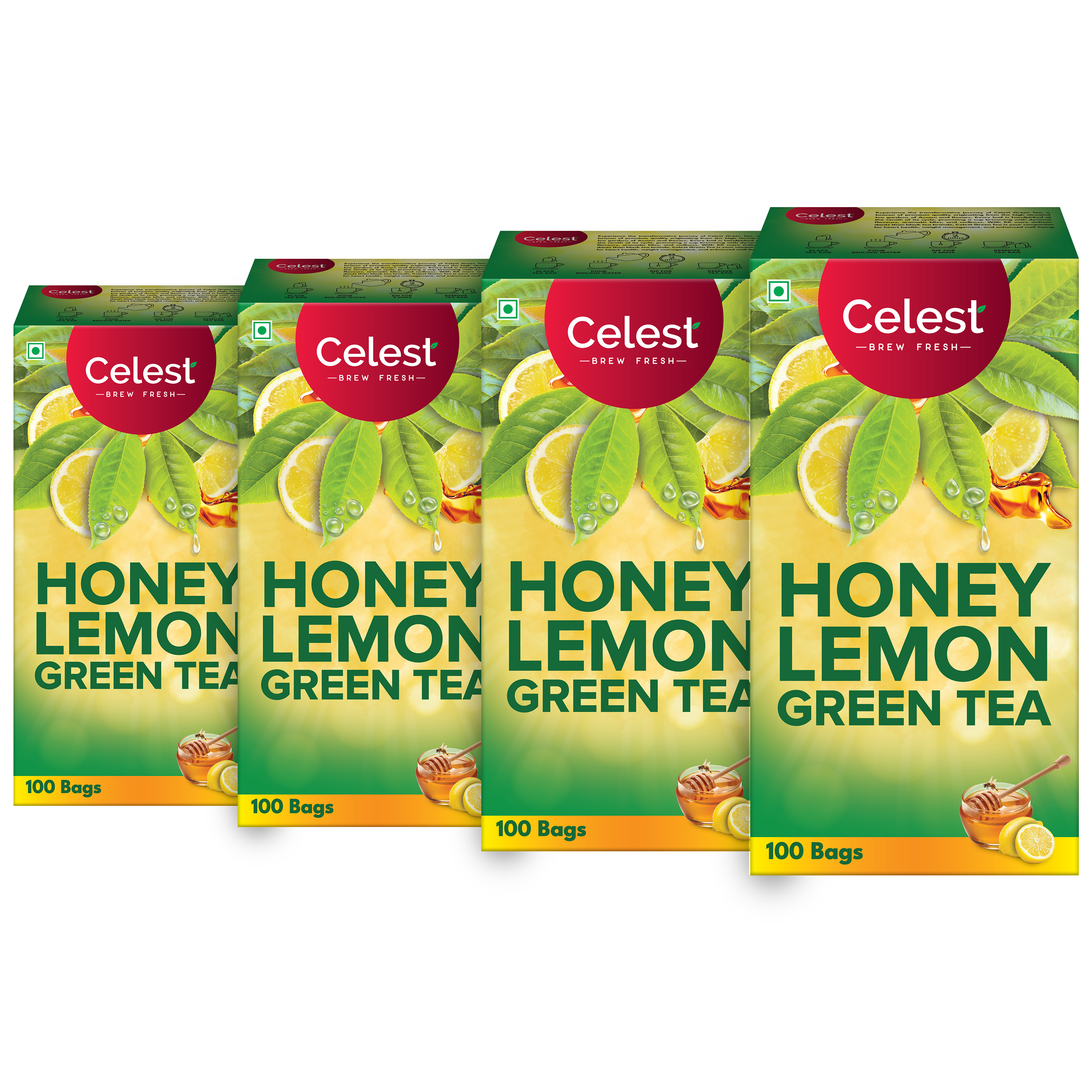 Celest Honey Lemon Green Tea Bags