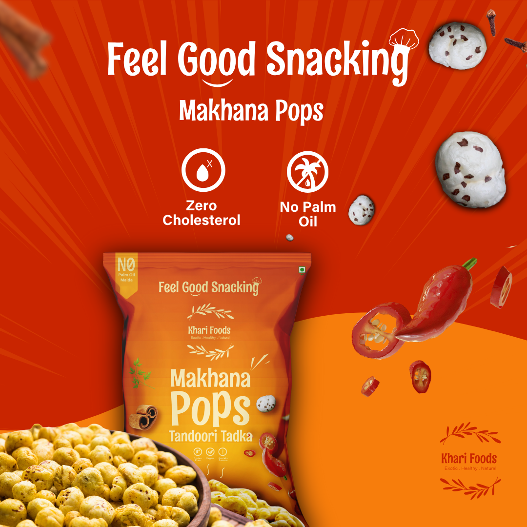 Premium Flavoured Makhana Crunchy & Roasted Makhana Pops (Tandoori Tadka)