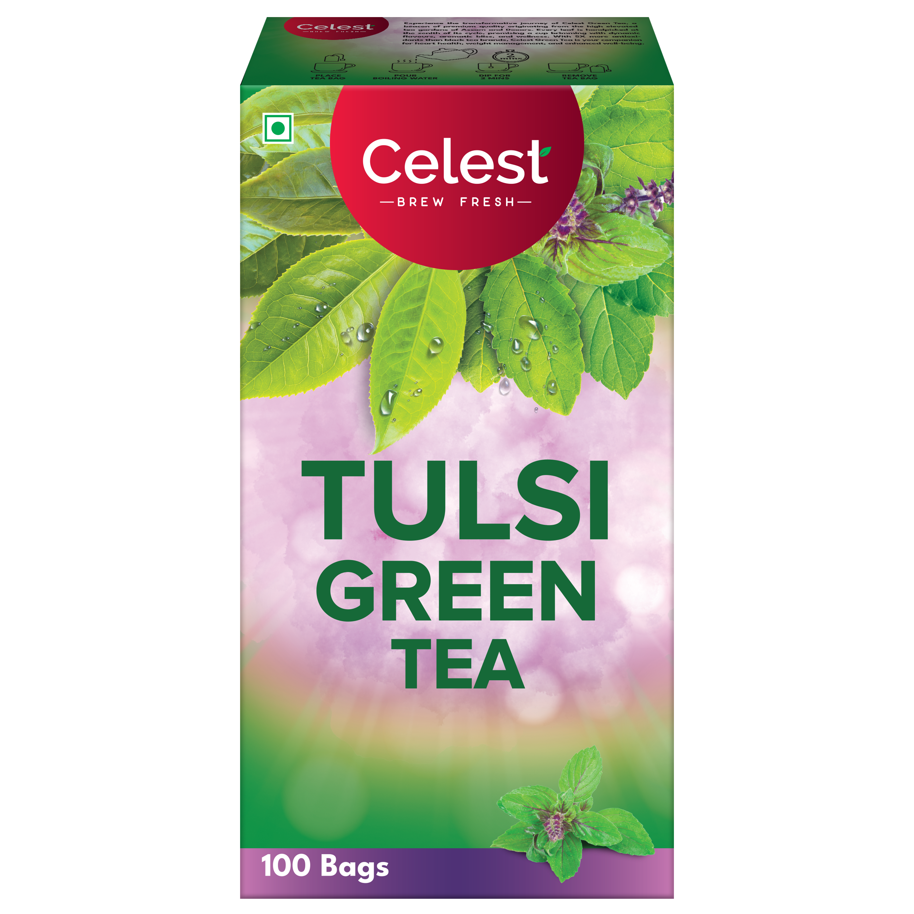 Celest Tulsi Green Tea Bags