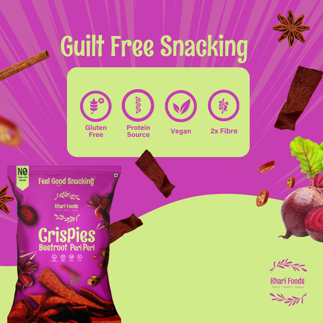 Beetroot Crispies, Peri Peri Flavoured Chips