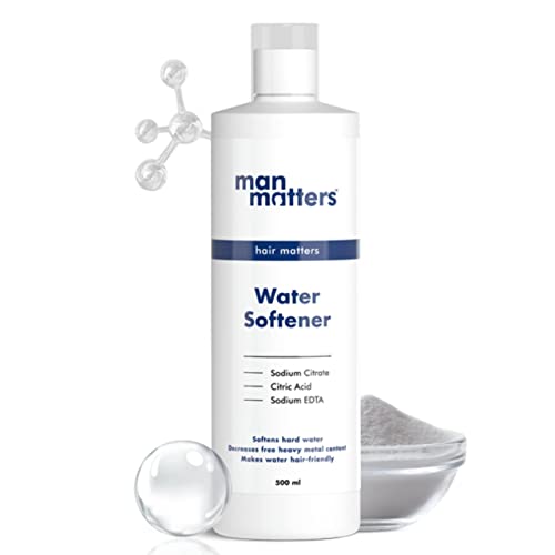 Man Matters Water Softener 500ml | Instant Hard Water Softening Agent | Reduces Hair Fall & Skin Itching | Disables Calcium & Magnesium & Maintains pH Level | Easy to Use Solution