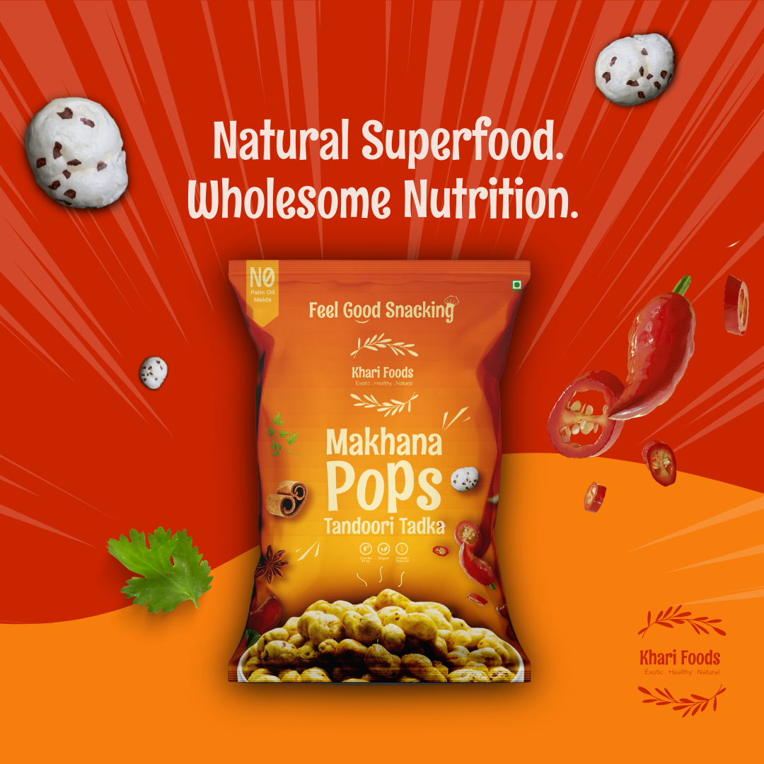 Premium Flavoured Makhana Crunchy & Roasted Makhana Pops (Tandoori Tadka)