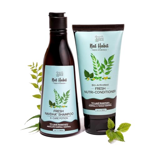 Nat Habit Trileaf Rosemary Shampoo and Conditioner for Women & Men Hair Fall Control, Dry and Damaged Hair