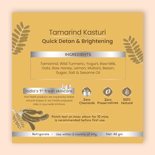 Fresh Tamarind Kasturi Ksheer Lepa Face Mask For Quick Detan & Brightening