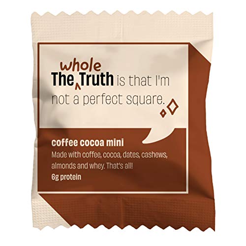 The Whole Truth - Mini Protein Bars | Coffee Cocoa | Pack of 8 x 27g each | No Added Sugar | No Preservatives | No Artificial Sweeteners | No Gluten or Soy | All Natural Ingredients