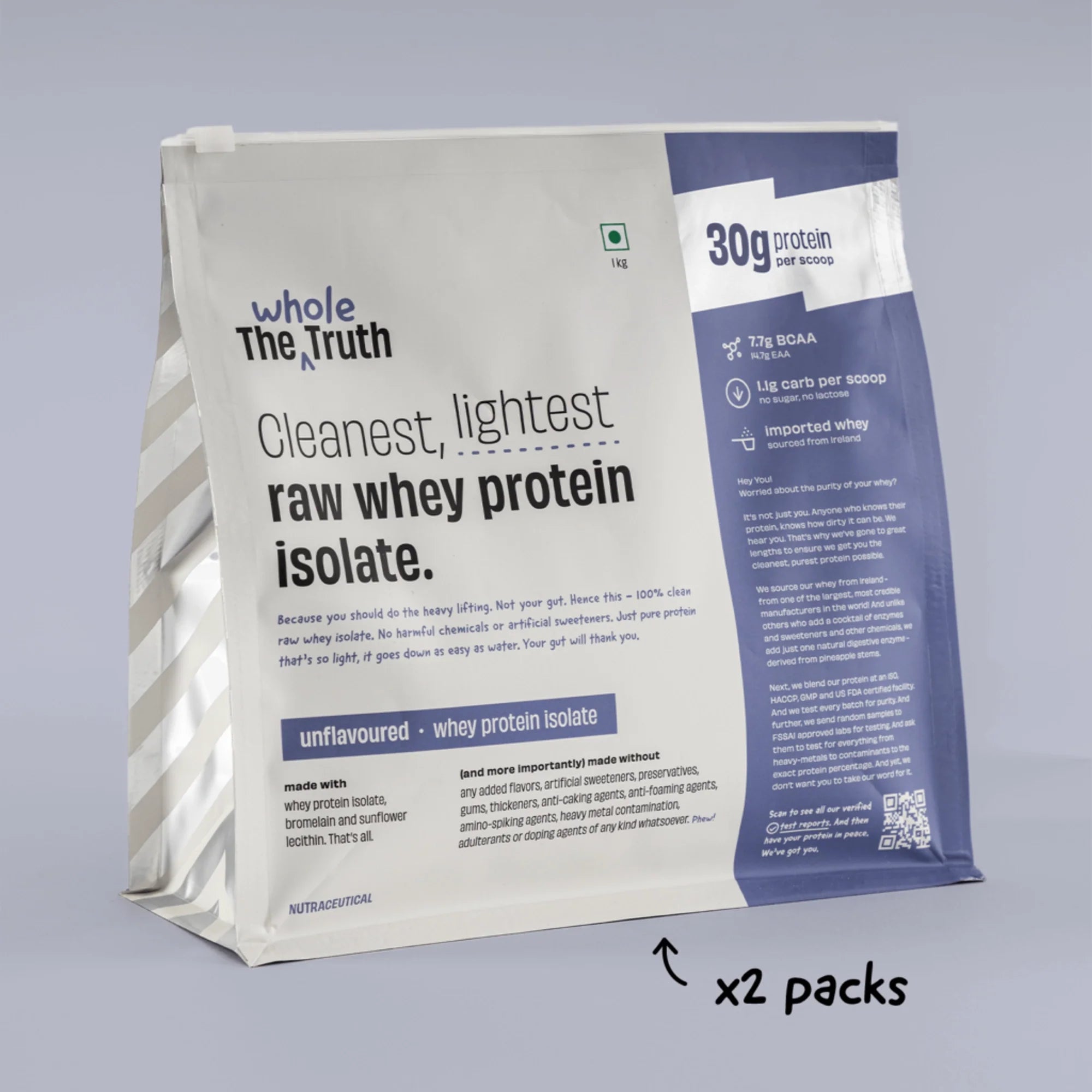 Unflavoured 30g Pure Whey Protein Isolate