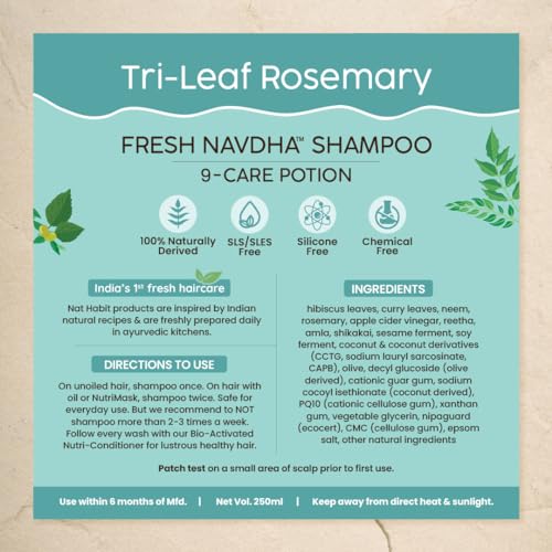 Nat Habit Trileaf Rosemary Shampoo and Conditioner for Women & Men Hair Fall Control, Dry and Damaged Hair