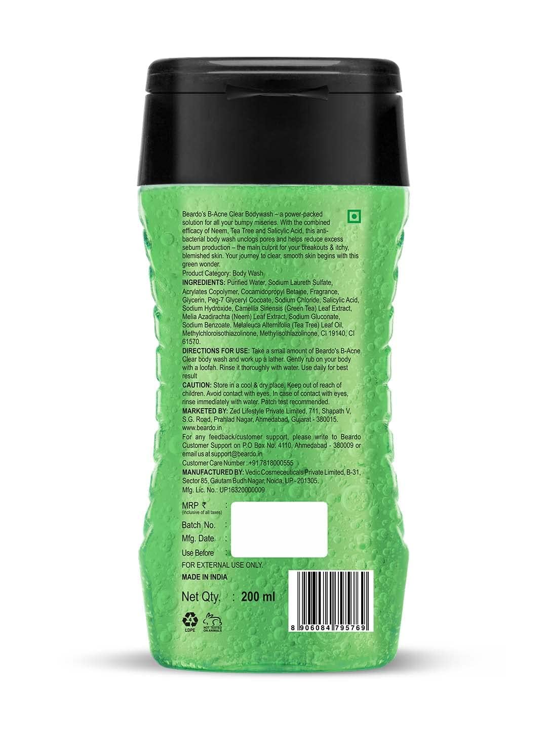 Body Acne Clear Body Wash for Men