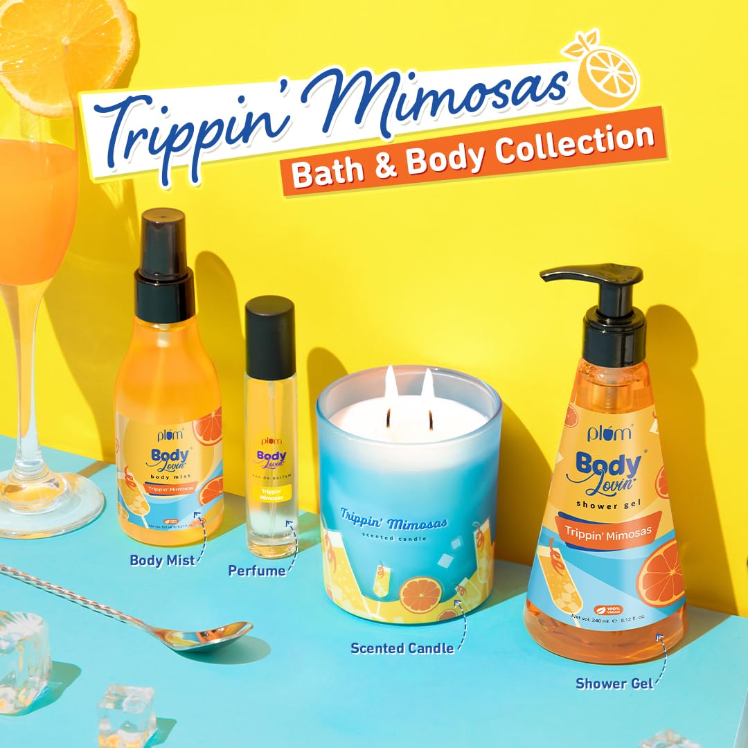 Plum BodyLovin' Trippin' Mimosas Eau De Parfum| Long Lasting & Premium Citrusy Fragrance | Luxury Perfume For Women & Men | Grapefruit, Berries & Vanilla Notes | Travel-Friendly | High On Fun (15 ml)