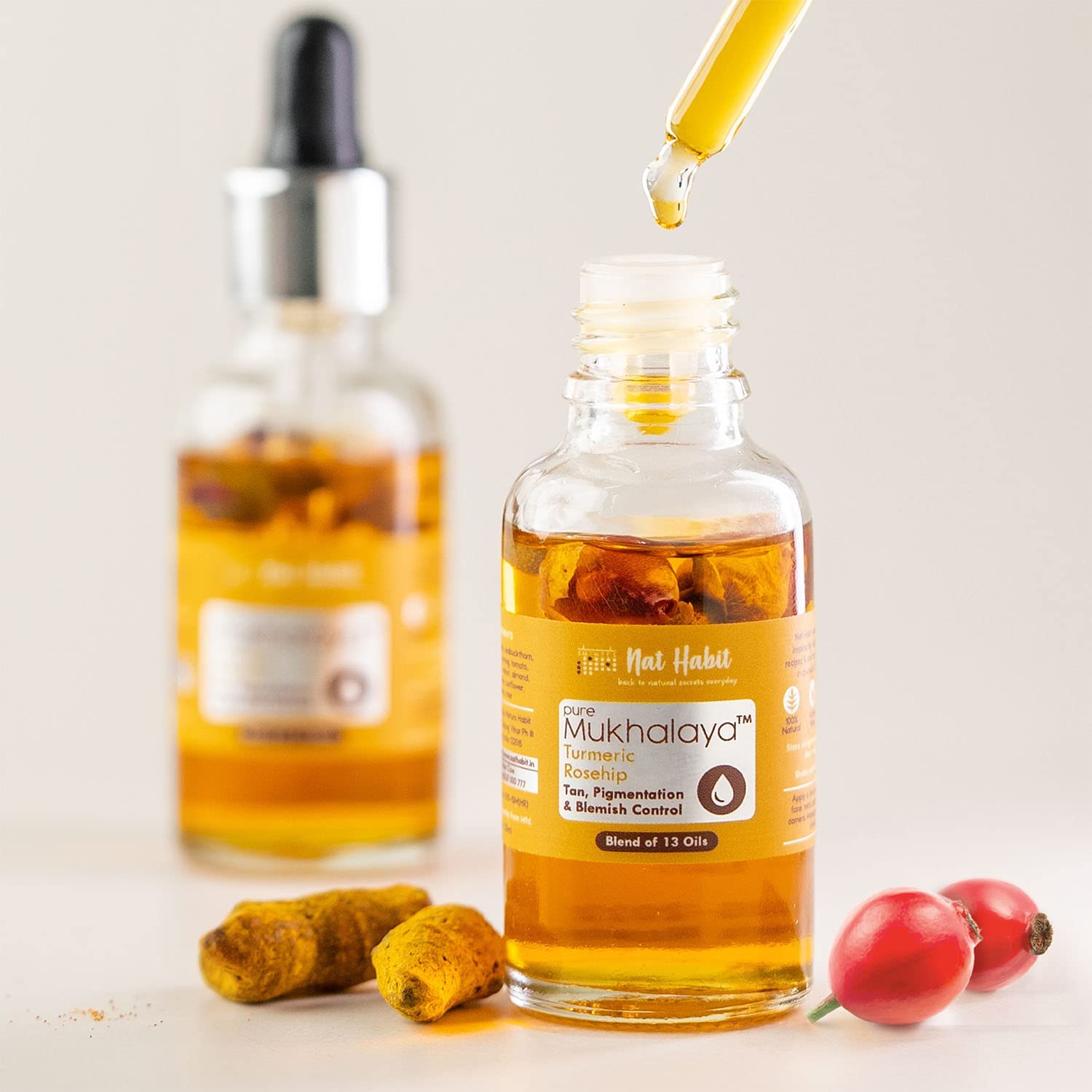 Turmeric Rosehip Mukhalaya Face Oil For Tan