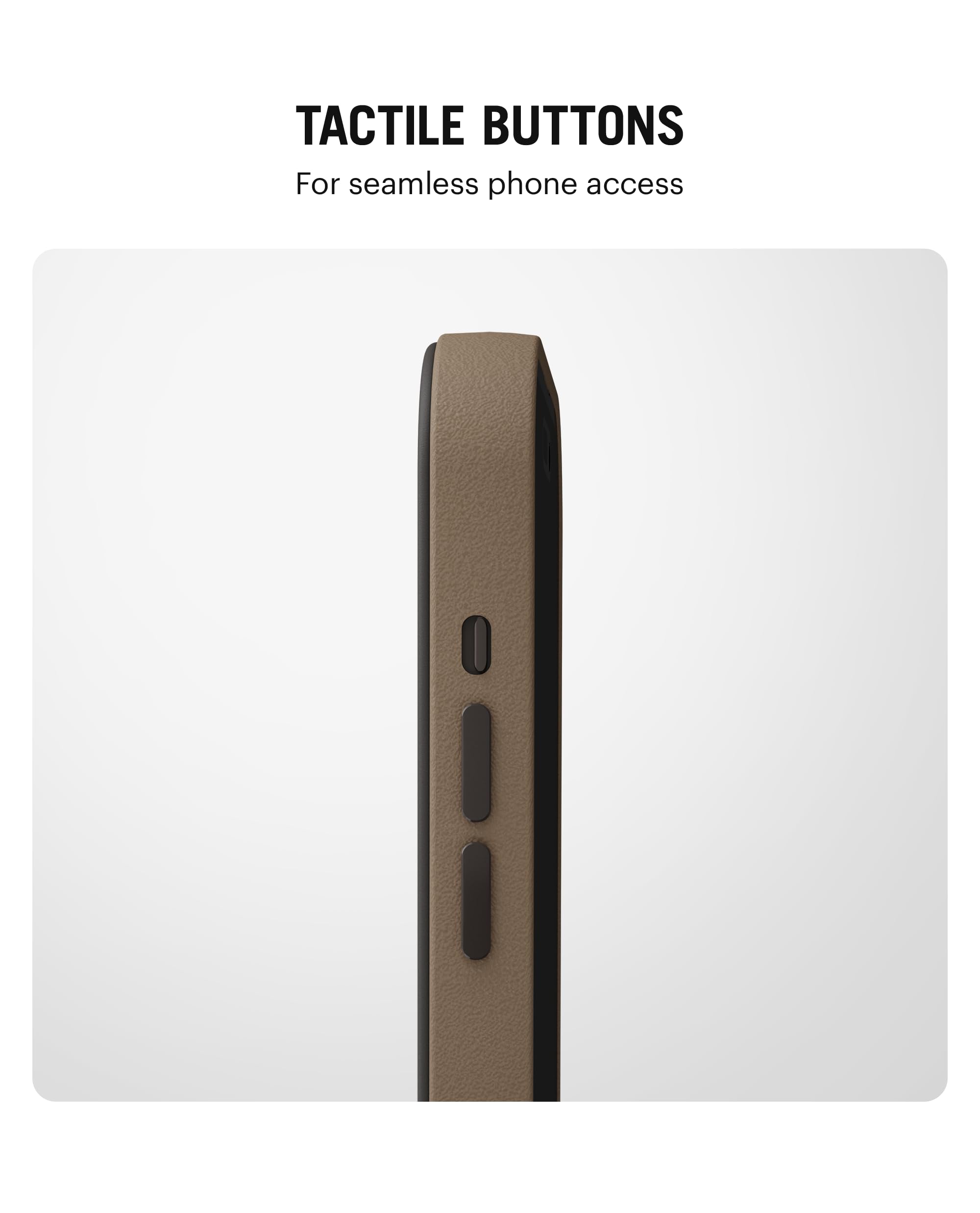 Black Beige Leatherite Mag Safe Case